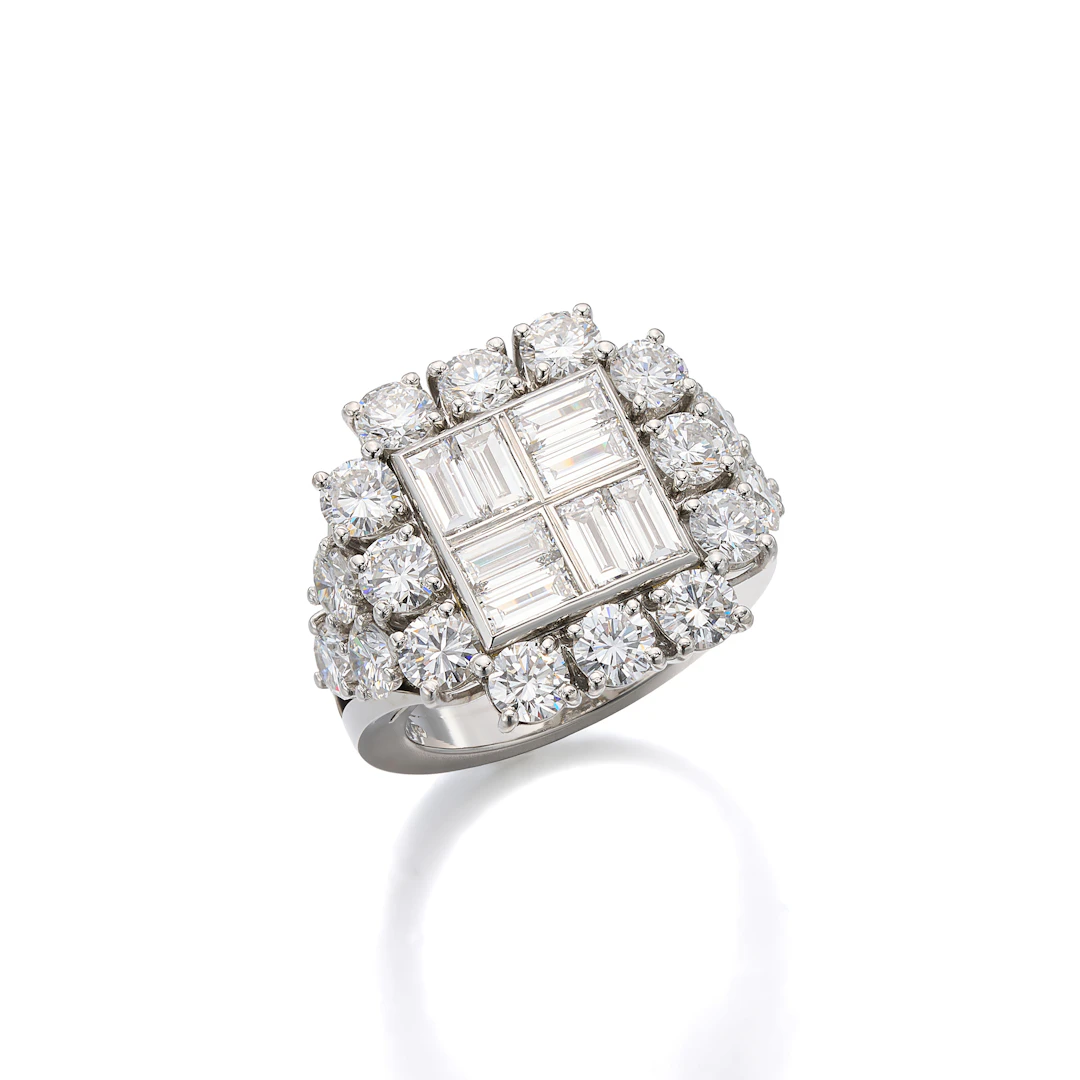 A Diamond and Platinum Ring, Gubelin