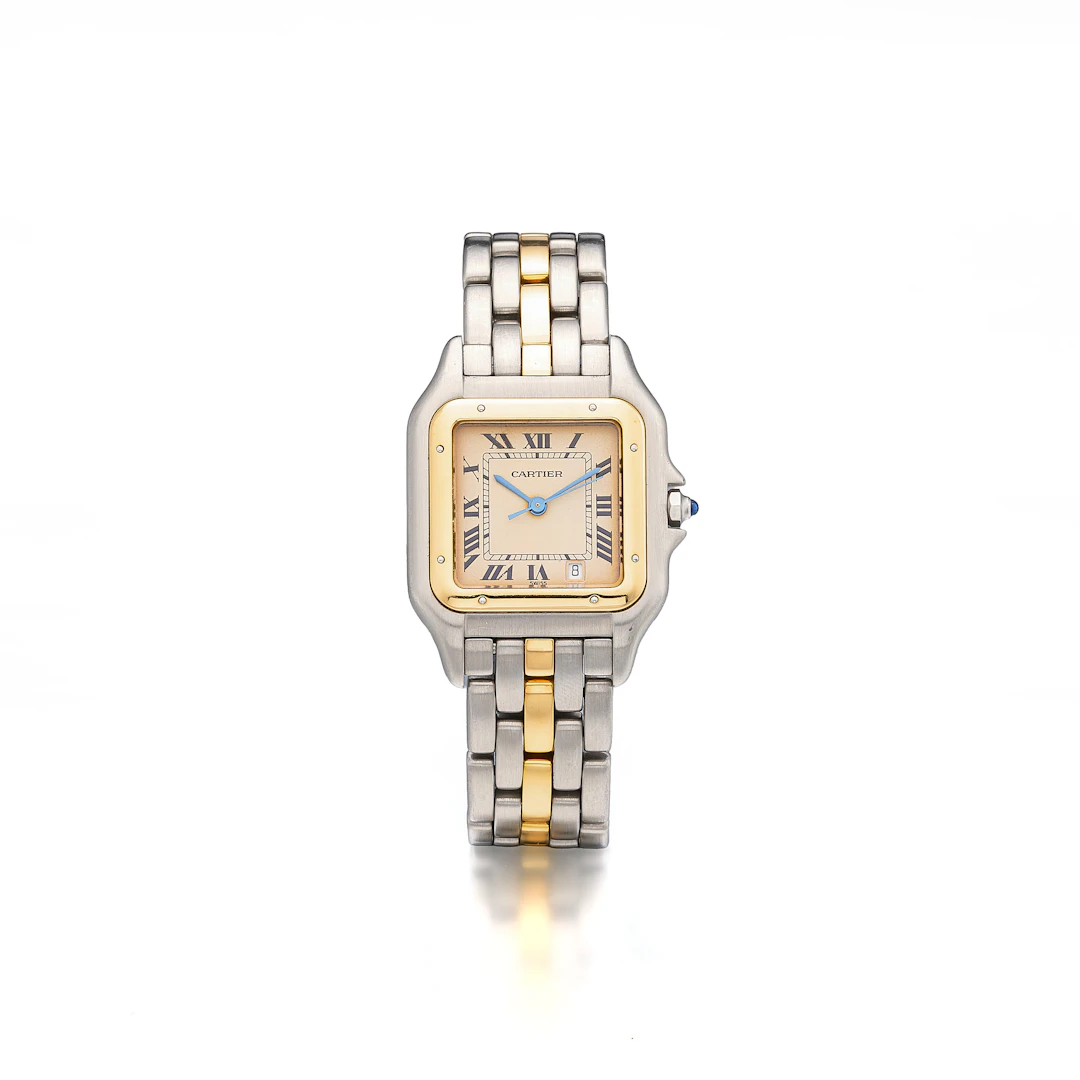 A Stainless Steel and Gold 'Panthère' Wristwatch, Ref. 187949, Cartier