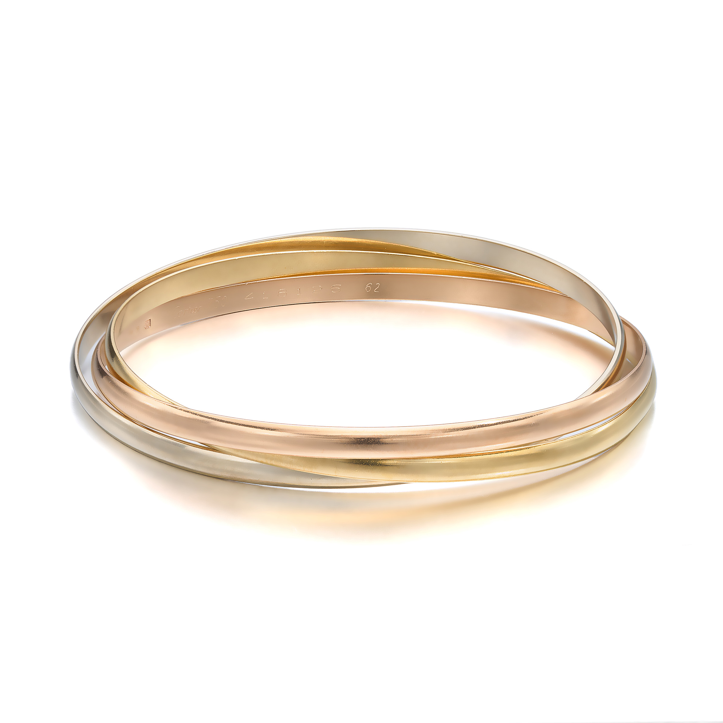 A Tricoloured Gold 'Trinity' Bangle Bracelet, Cartier