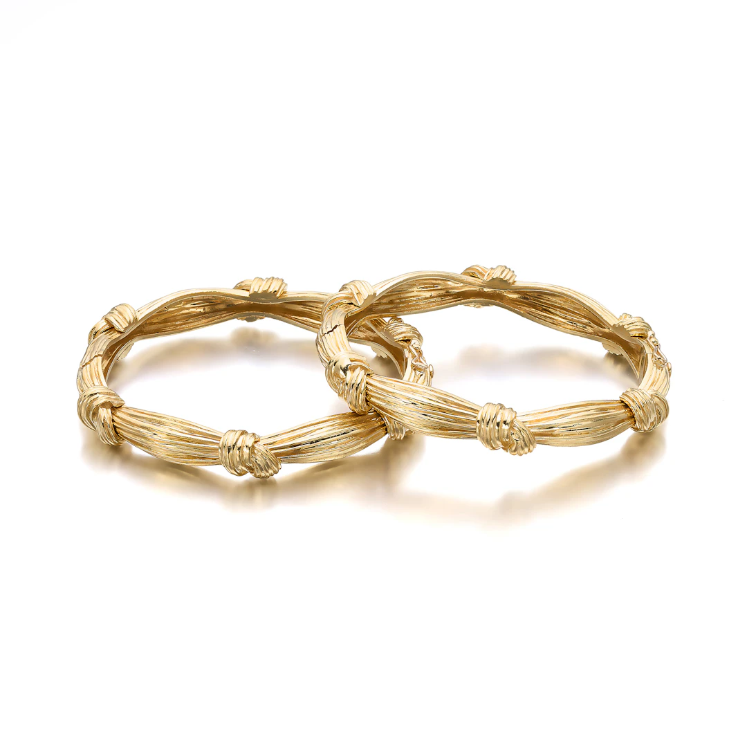 Two Gold Bangle Bracelets