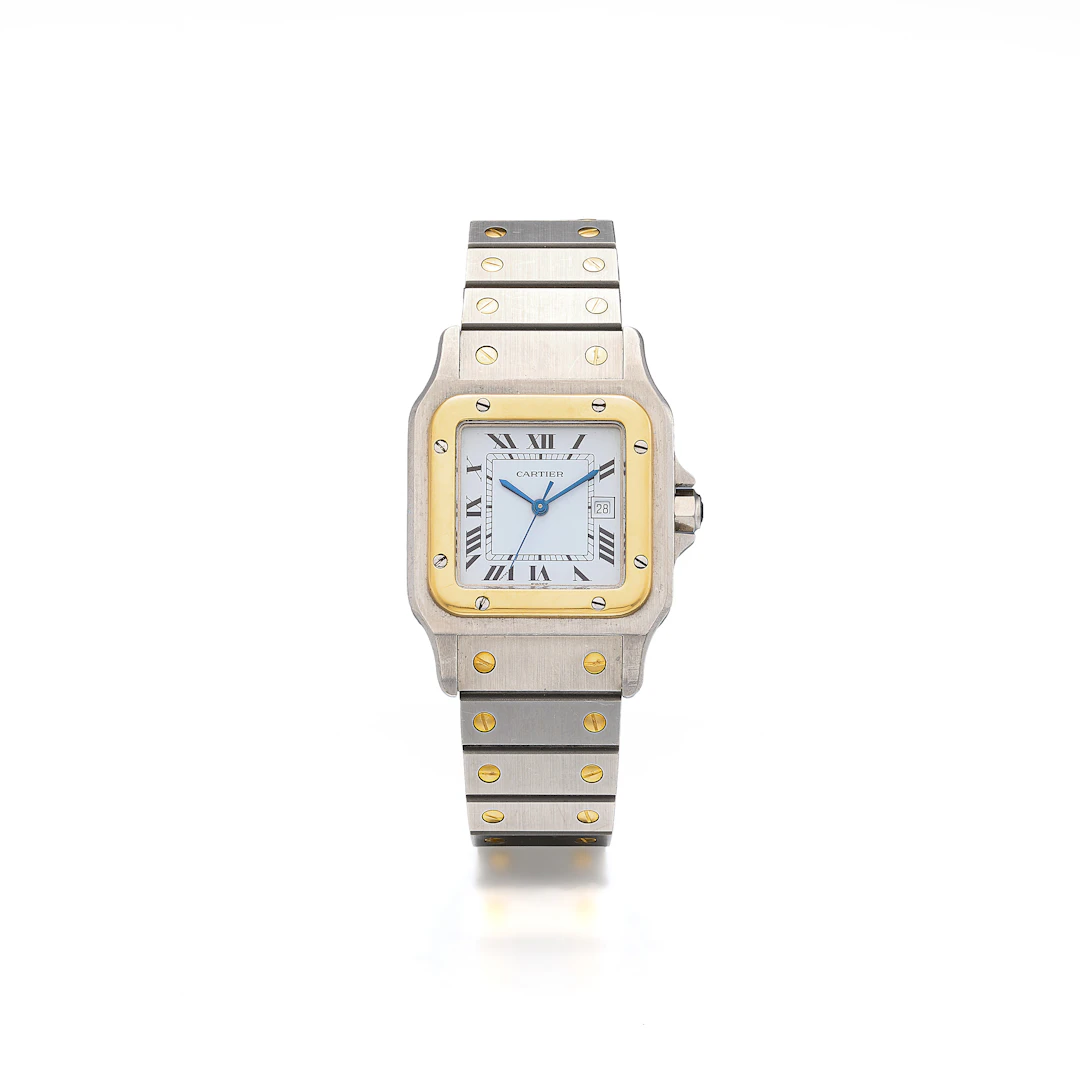 A Gold and Stainless Steel 'Santos' Wristwatch, Ref. 2961, Cartier