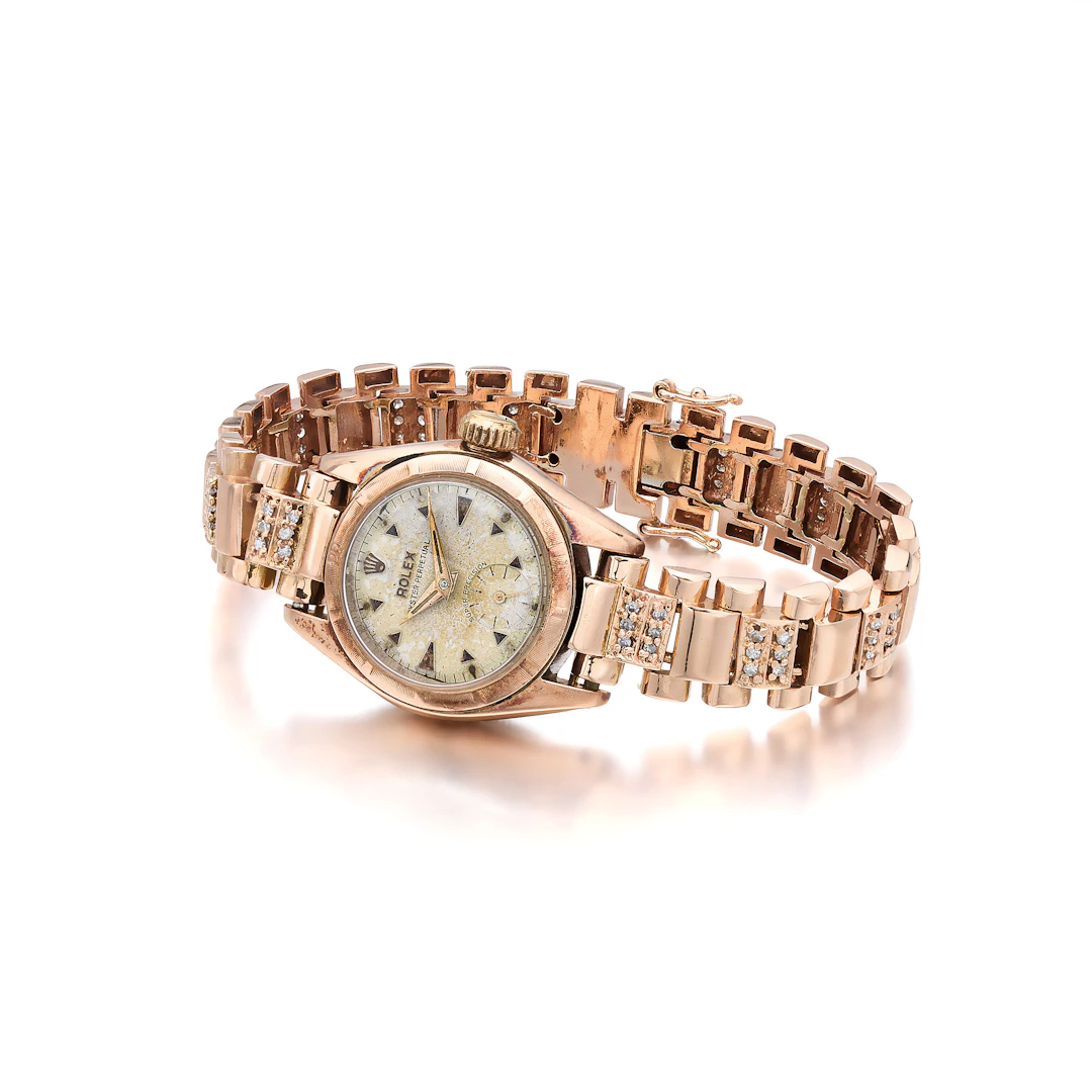 A Lady's Rose Gold 'Oyster Perpetual Bubble Back' Wristwatch, Ref. 4686, Rolex
