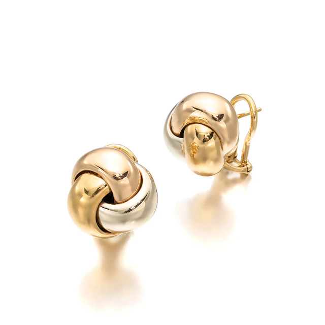 A Pair of Tricoloured Gold 'Trinity' Ear Clips, Cartier, circa 1996