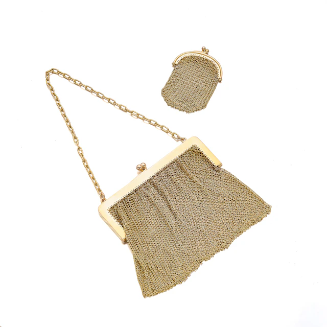 Two Gold Mesh Purses