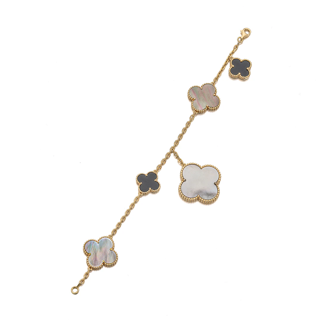 A Mother of Pearl, Onyx and Gold 'Magic Alhambra' Bracelet, Van Cleef & Arpels