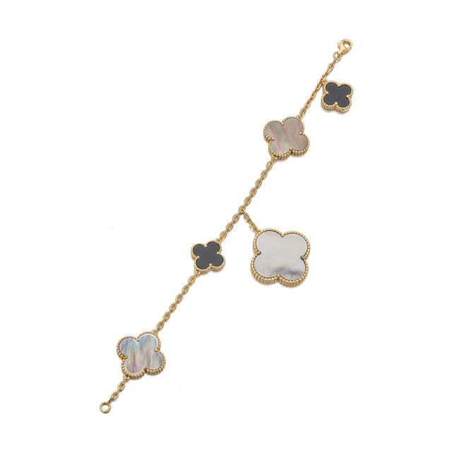 A Mother of Pearl, Onyx and Gold 'Magic Alhambra' Bracelet, Van Cleef & Arpels