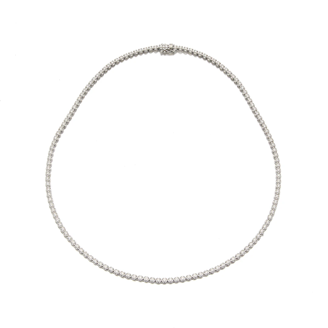 A Diamond and White Gold Line Necklace