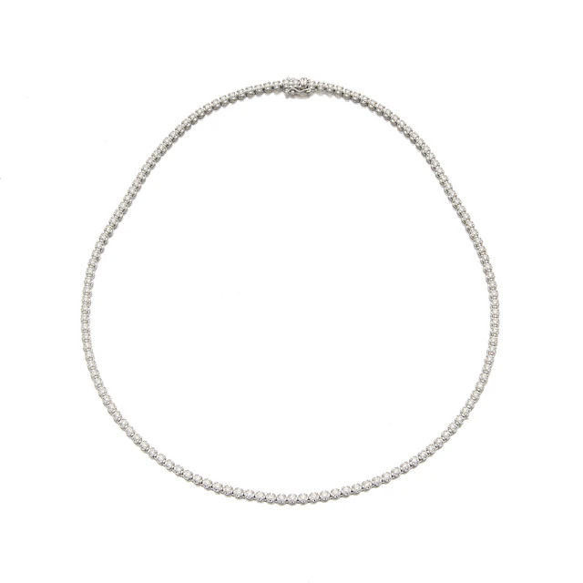 A Diamond and White Gold Line Necklace