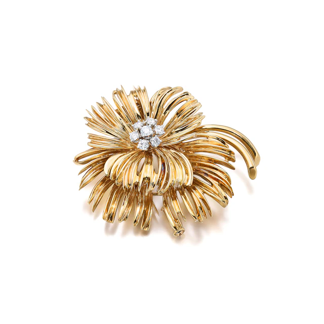 A Diamond and Gold Brooch