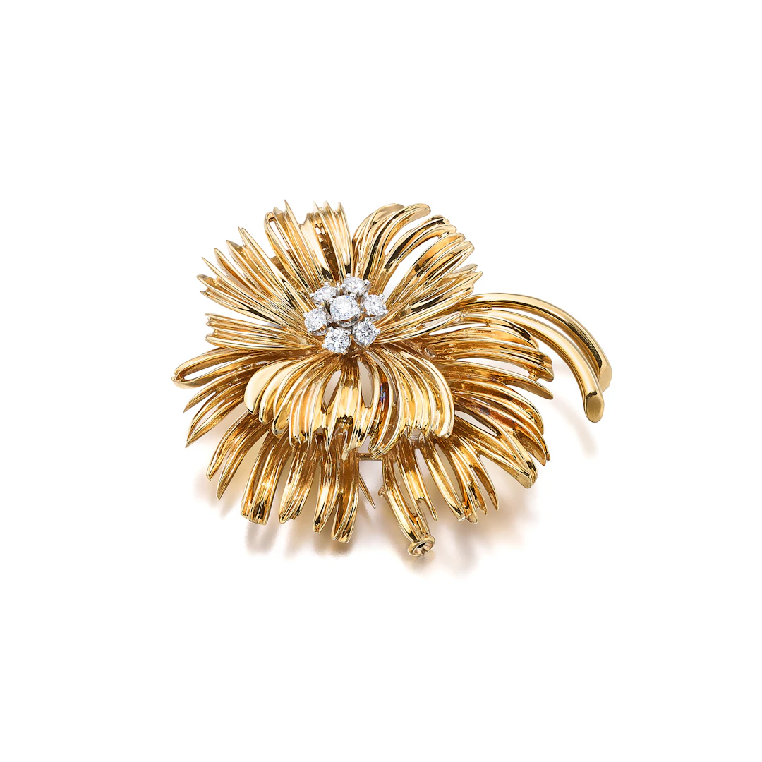 A Diamond and Gold Brooch
