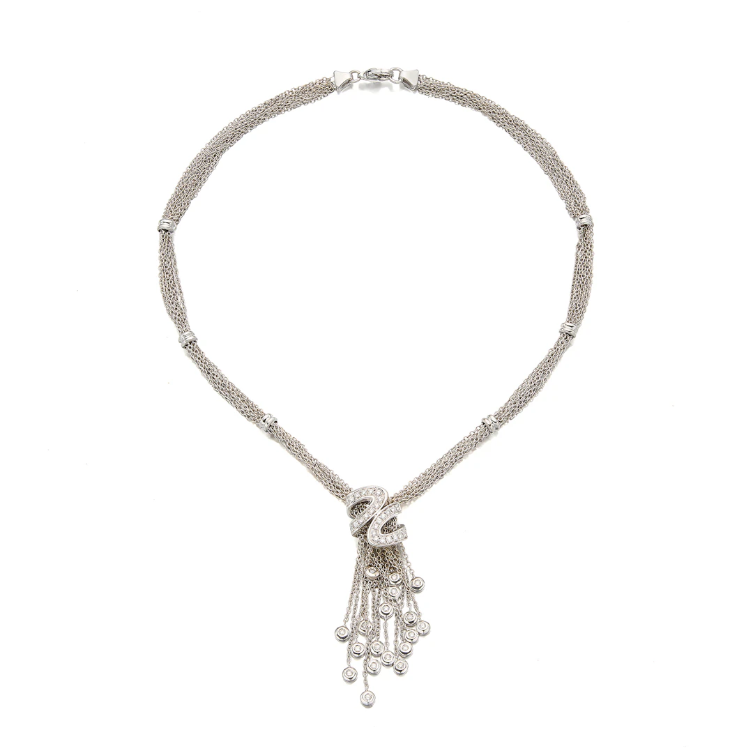 A Diamond and White Gold Necklace