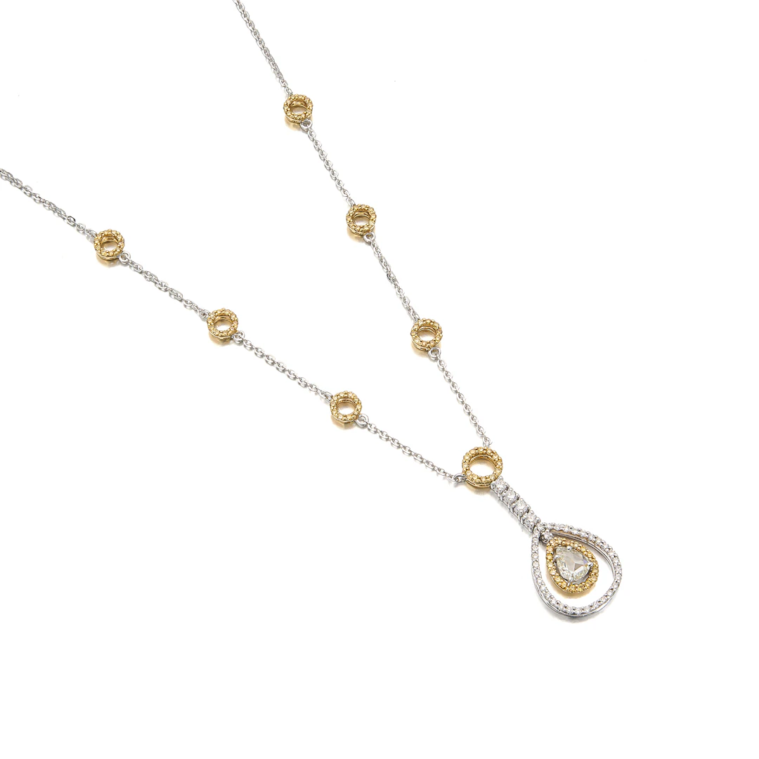 A Diamond and Two-Tone Gold Necklace