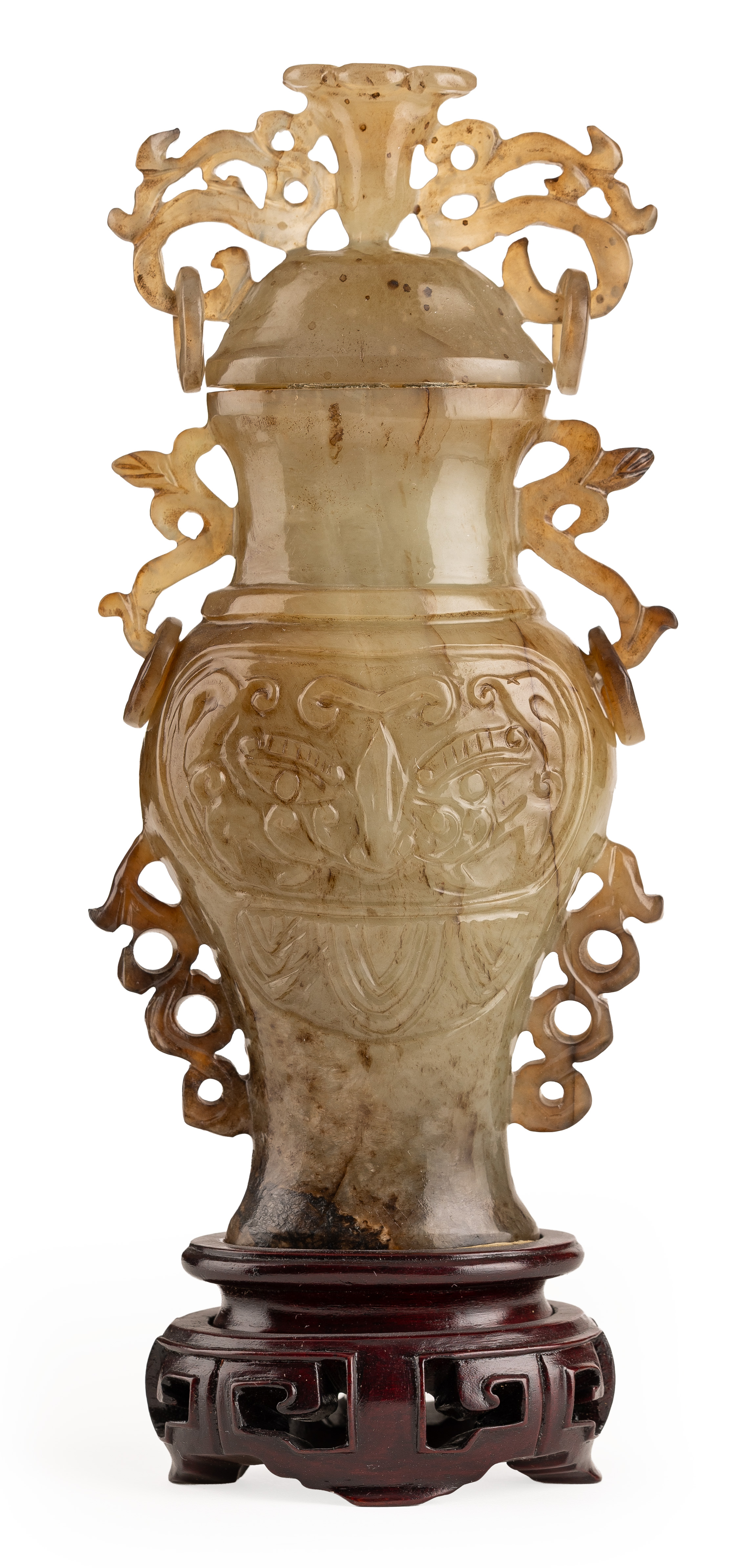 Jade-Deckelvase