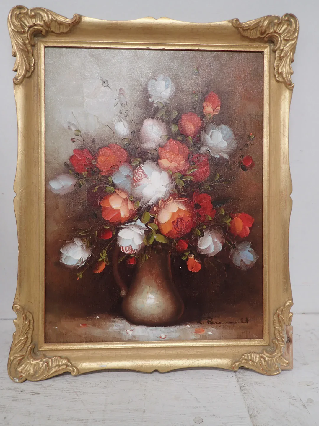 Svårläst signatur duk 59x44cm bildyta