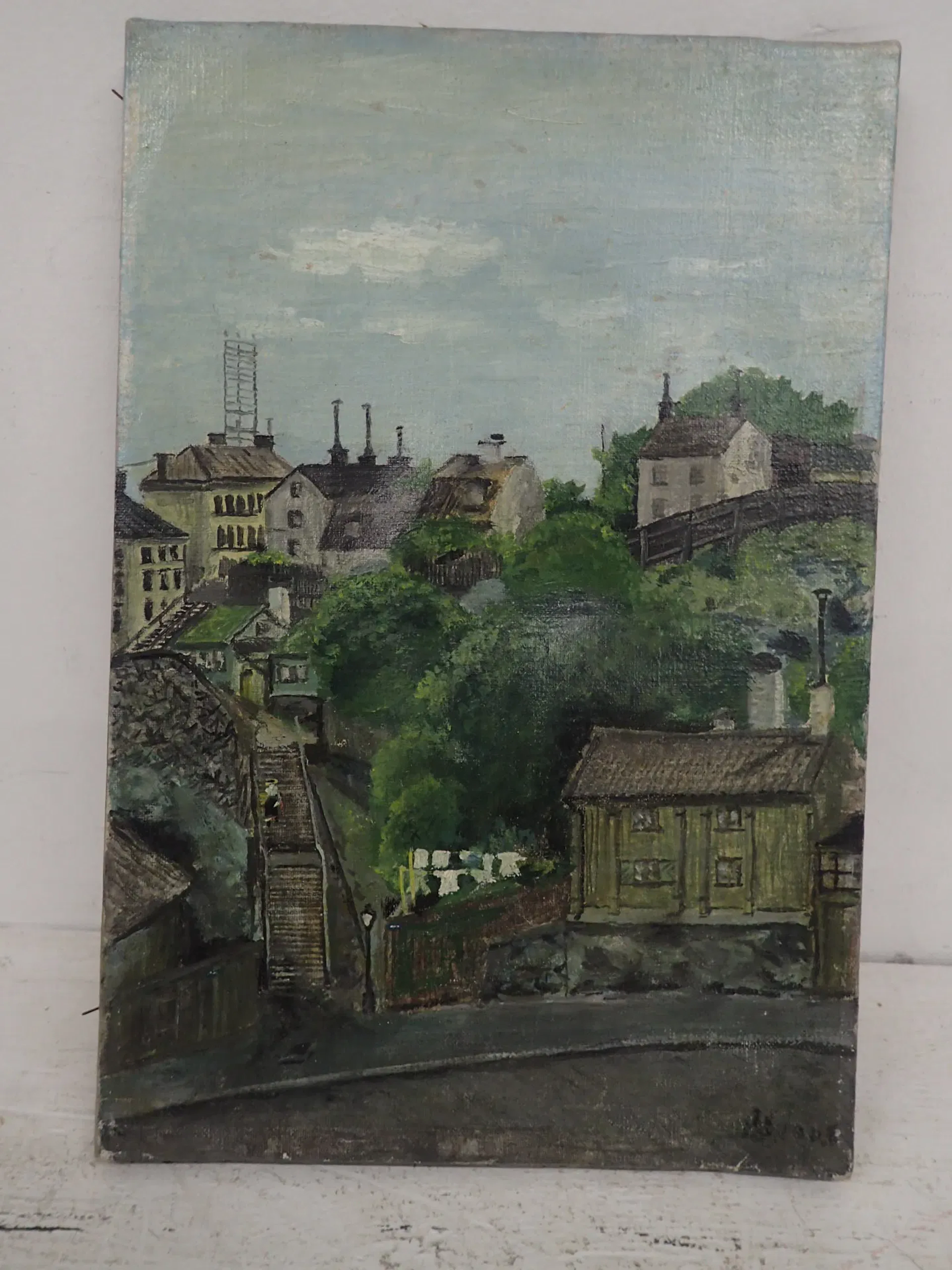 Otydlig sign. "Kungsholmen 1904" duk 36x24cm