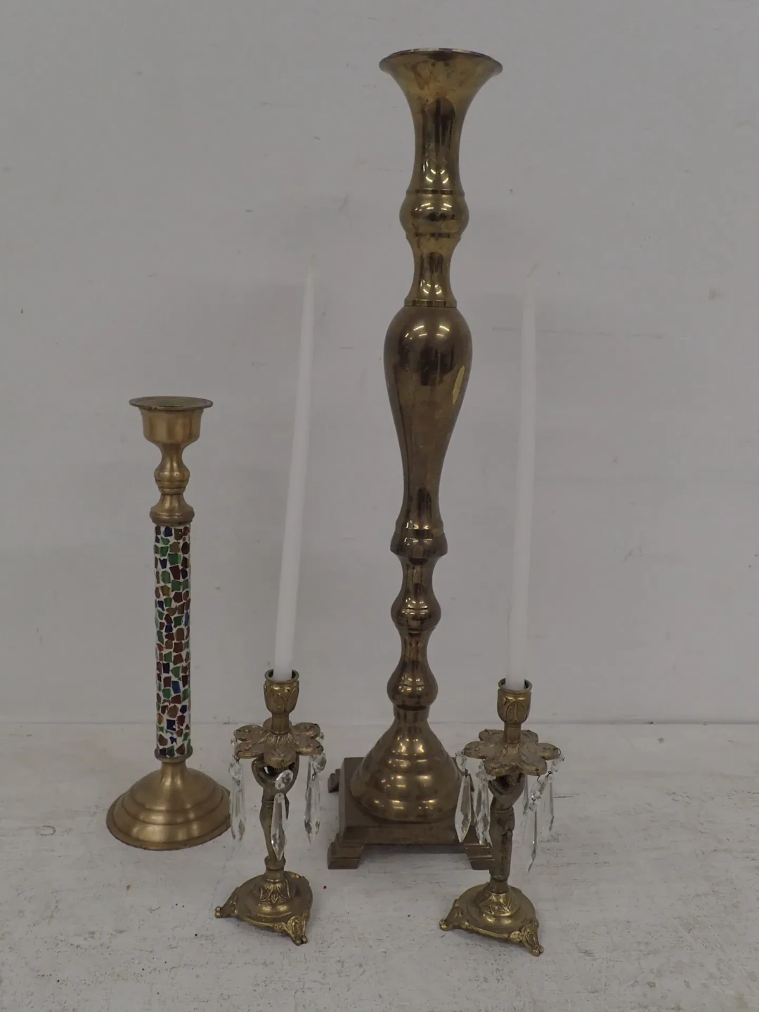 4st ljusstakar H:18-60cm