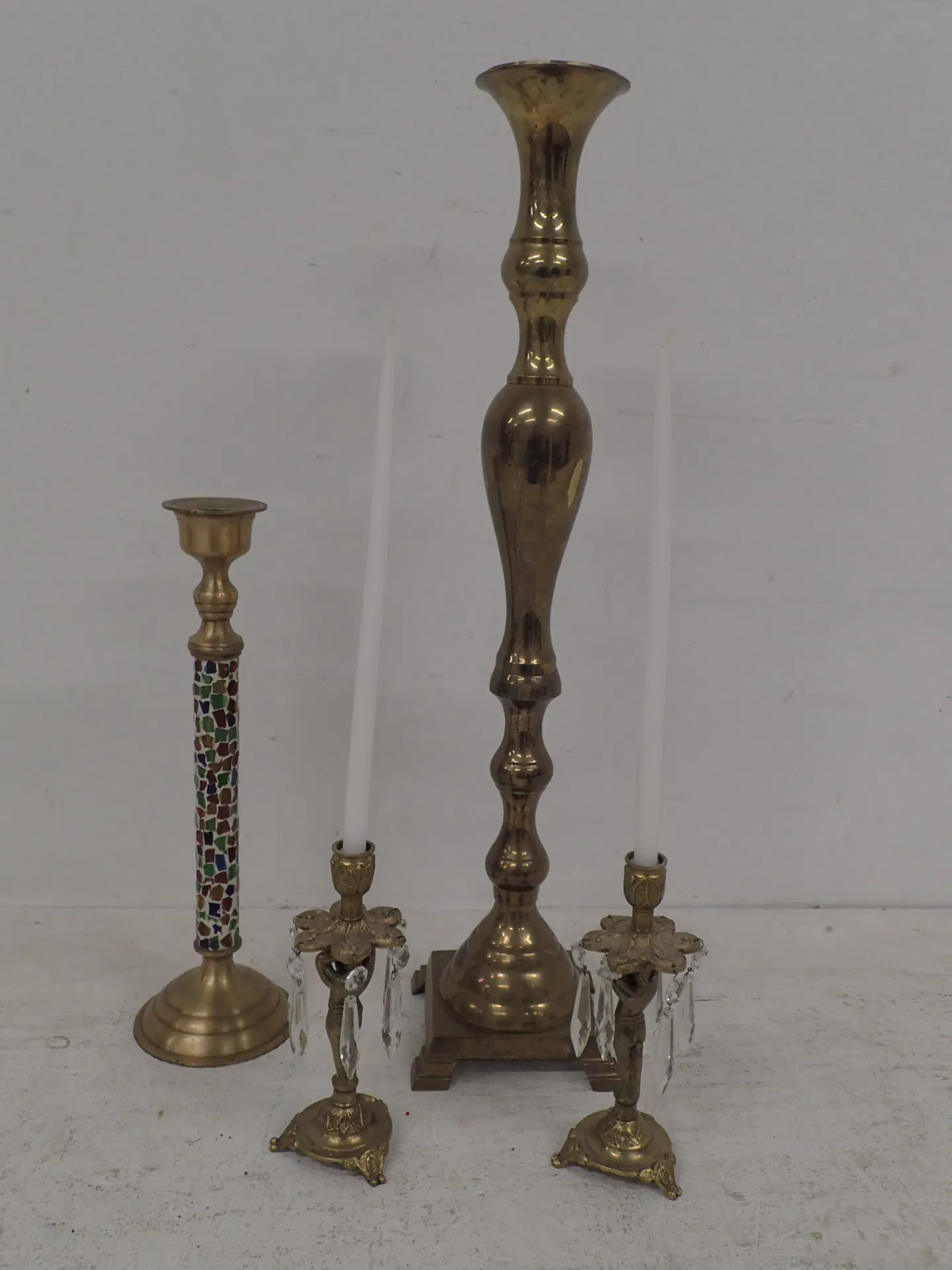 4st ljusstakar H:18-60cm