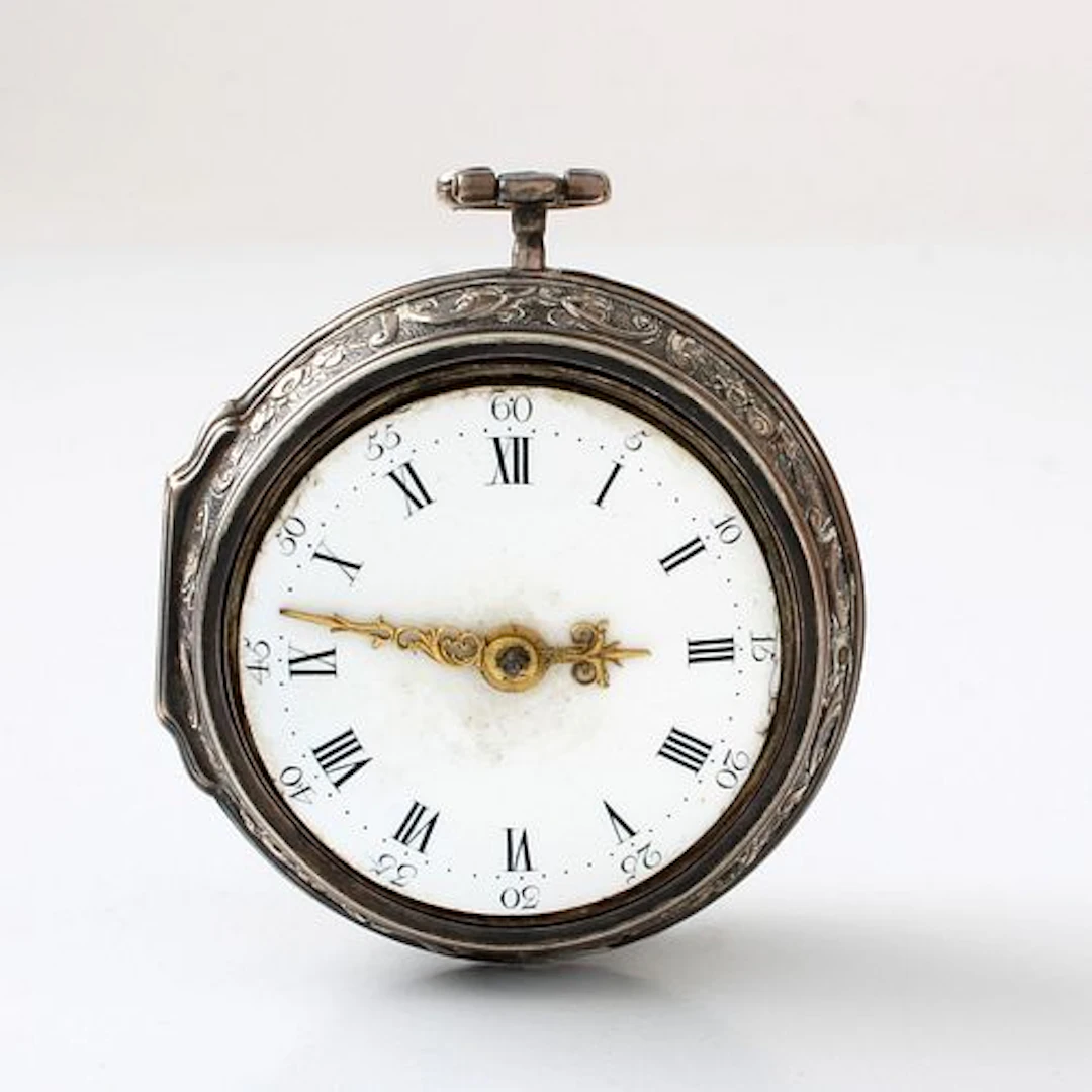 18th C Silver and Enamel Pocket Watch