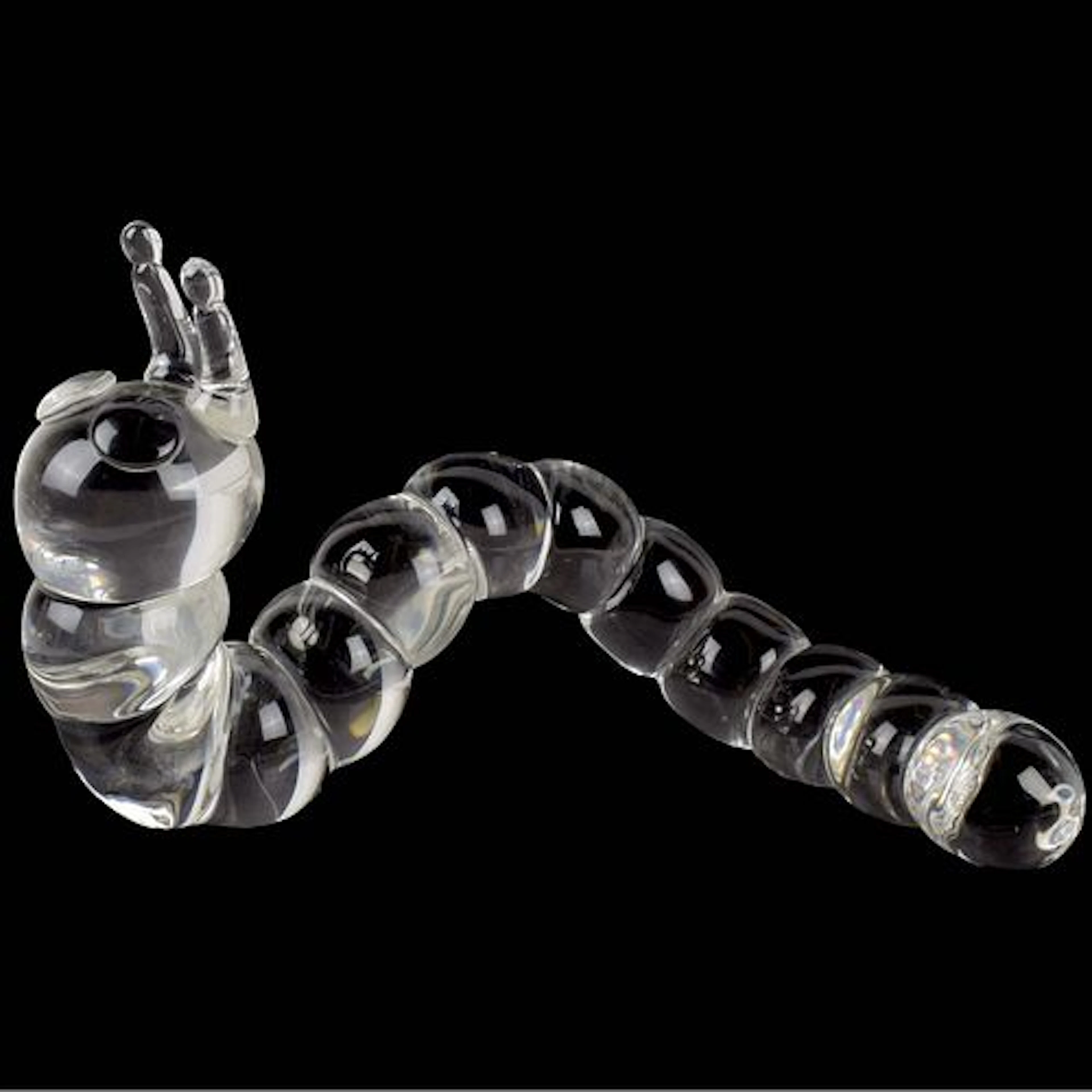 Steuben Clear Art Glass Caterpillar
