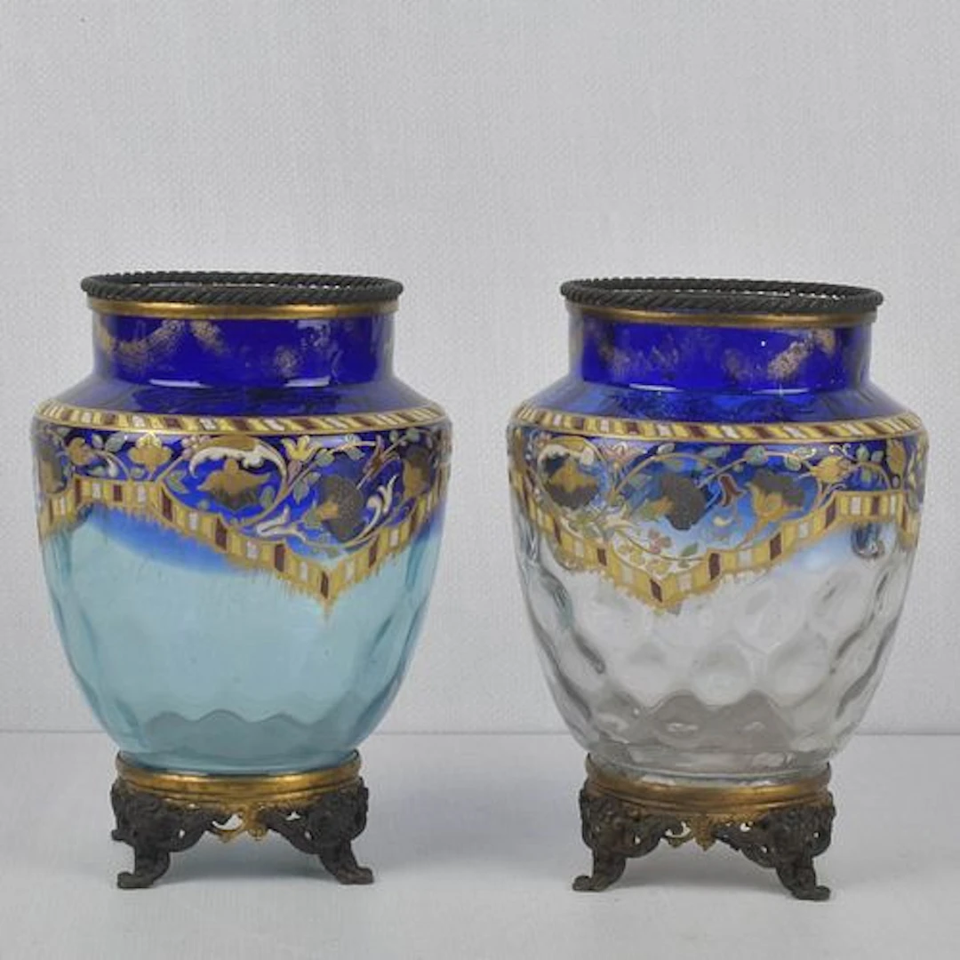 Pair of French or Bohemian Vases