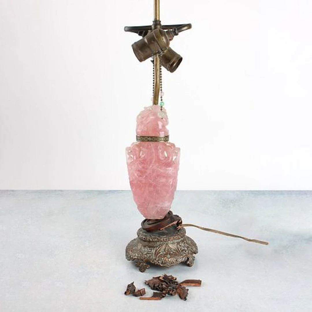 Antique Rose Quartz Lamp