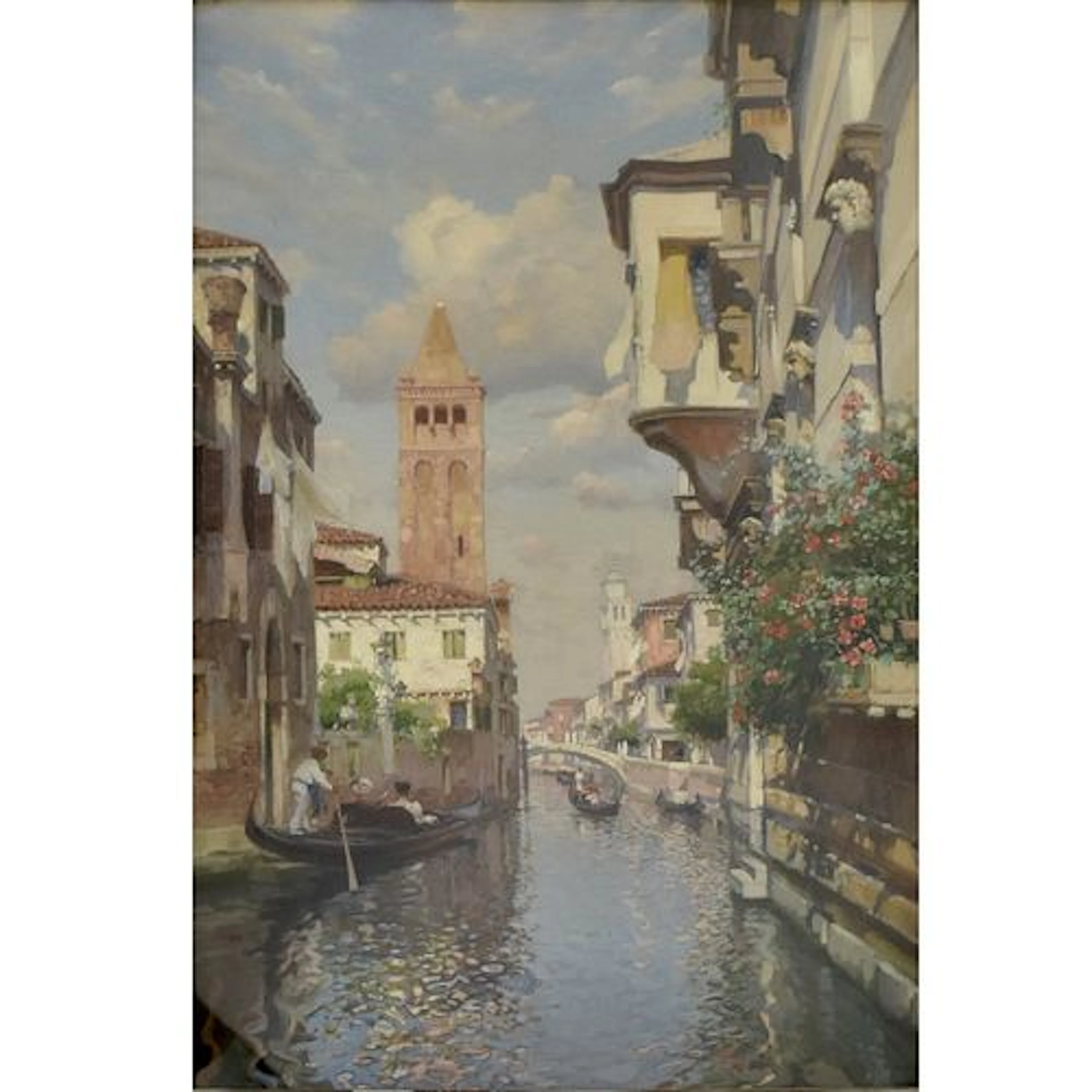 Venice Canal Scene Oil on Canvas