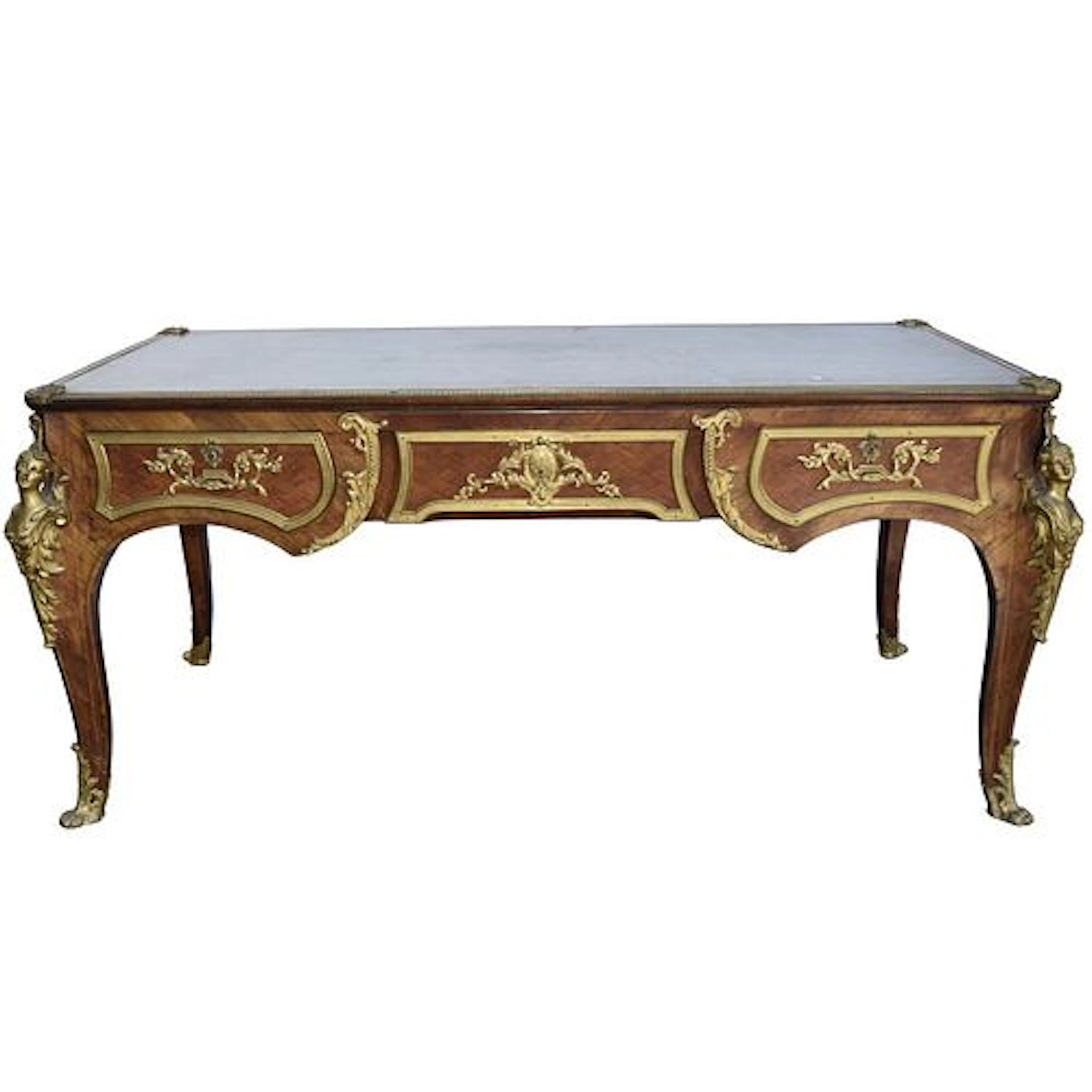 Antique French Louis XV Bureau Plat