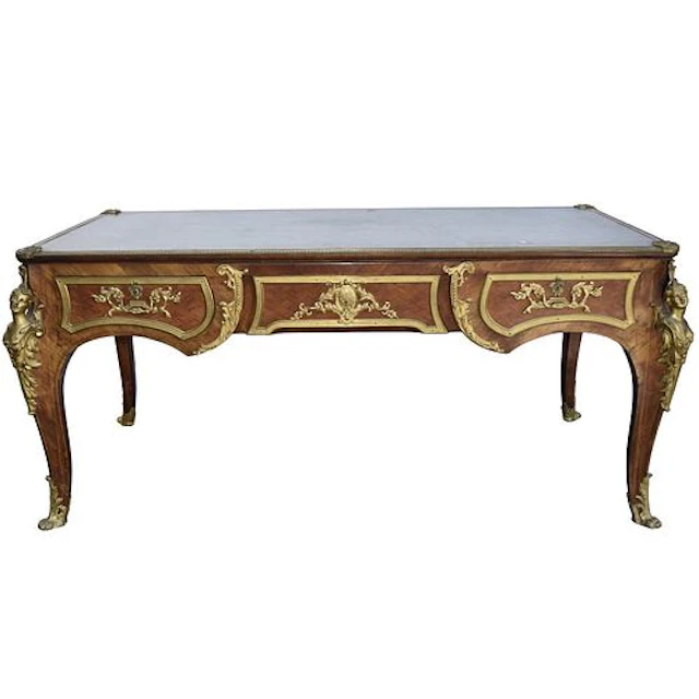Antique French Louis XV Bureau Plat