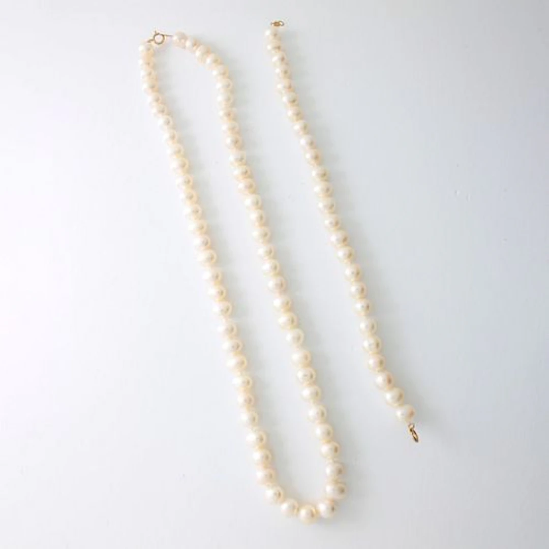 Pearl and 14K Necklace and Bracelet