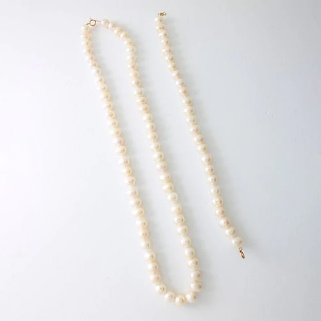 Pearl and 14K Necklace and Bracelet