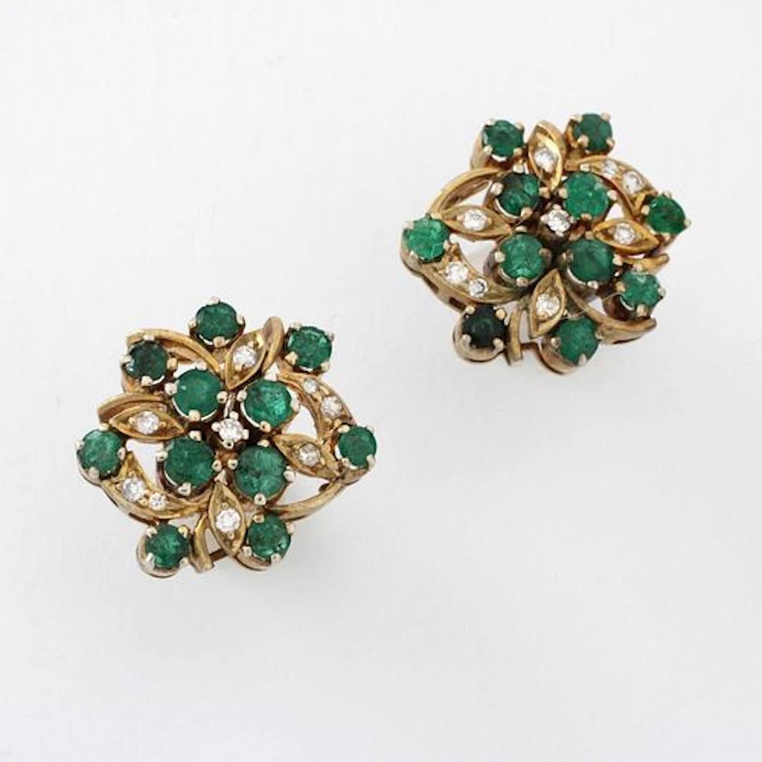 Emerald and Diamond Earrings