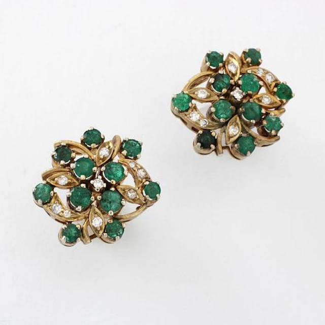 Emerald and Diamond Earrings