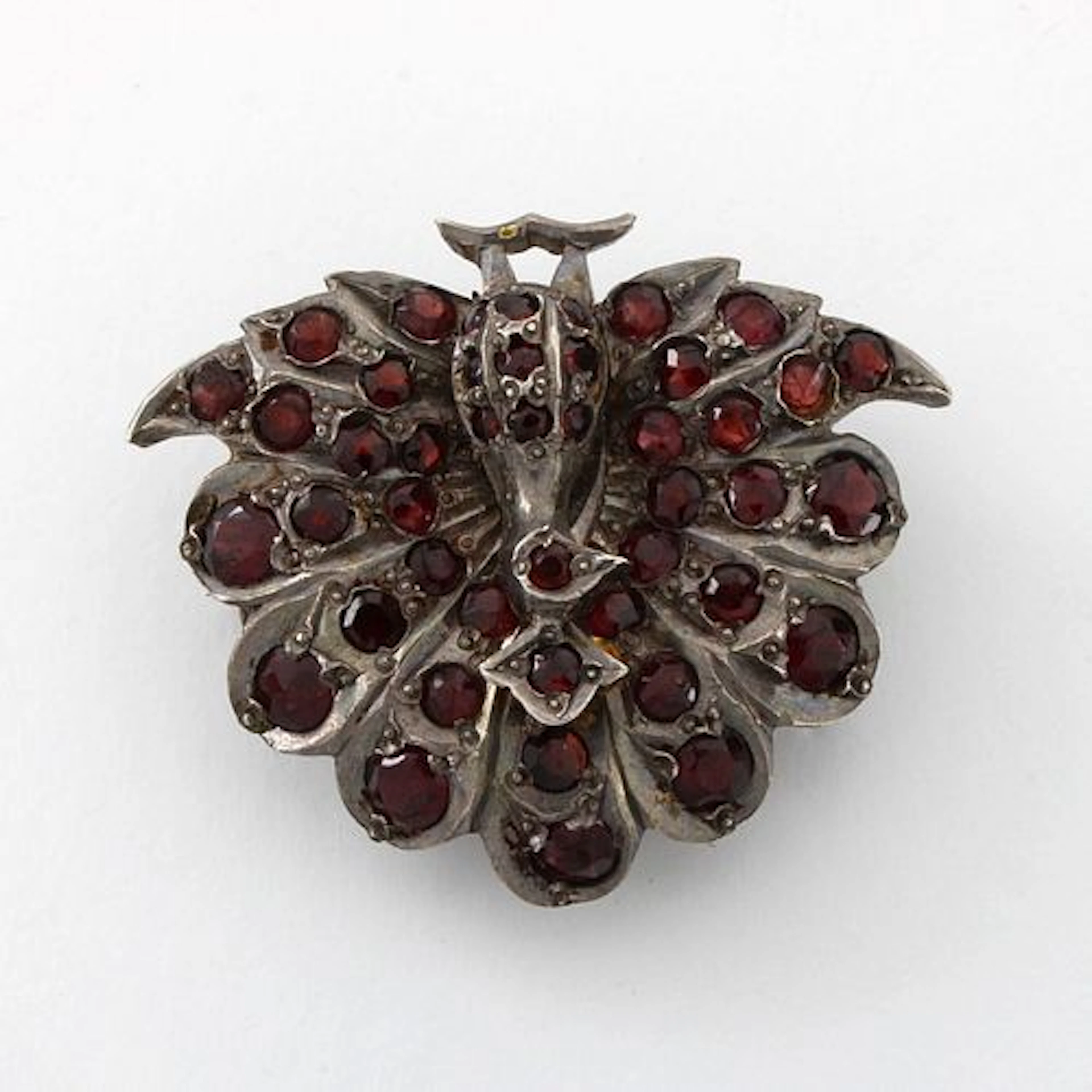 Garnet and Silver Pendant / Pin