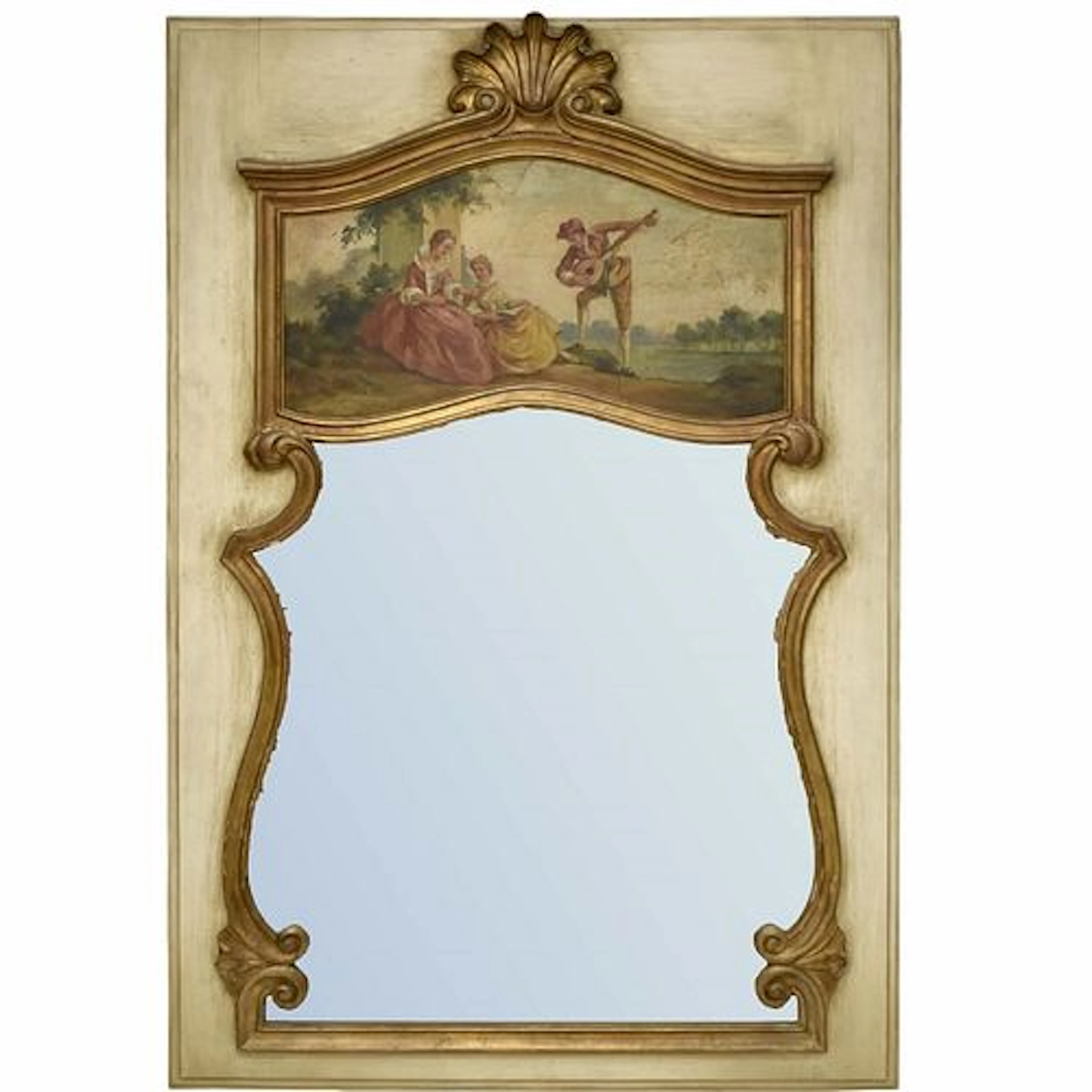 Antique French Trumeau Mirror