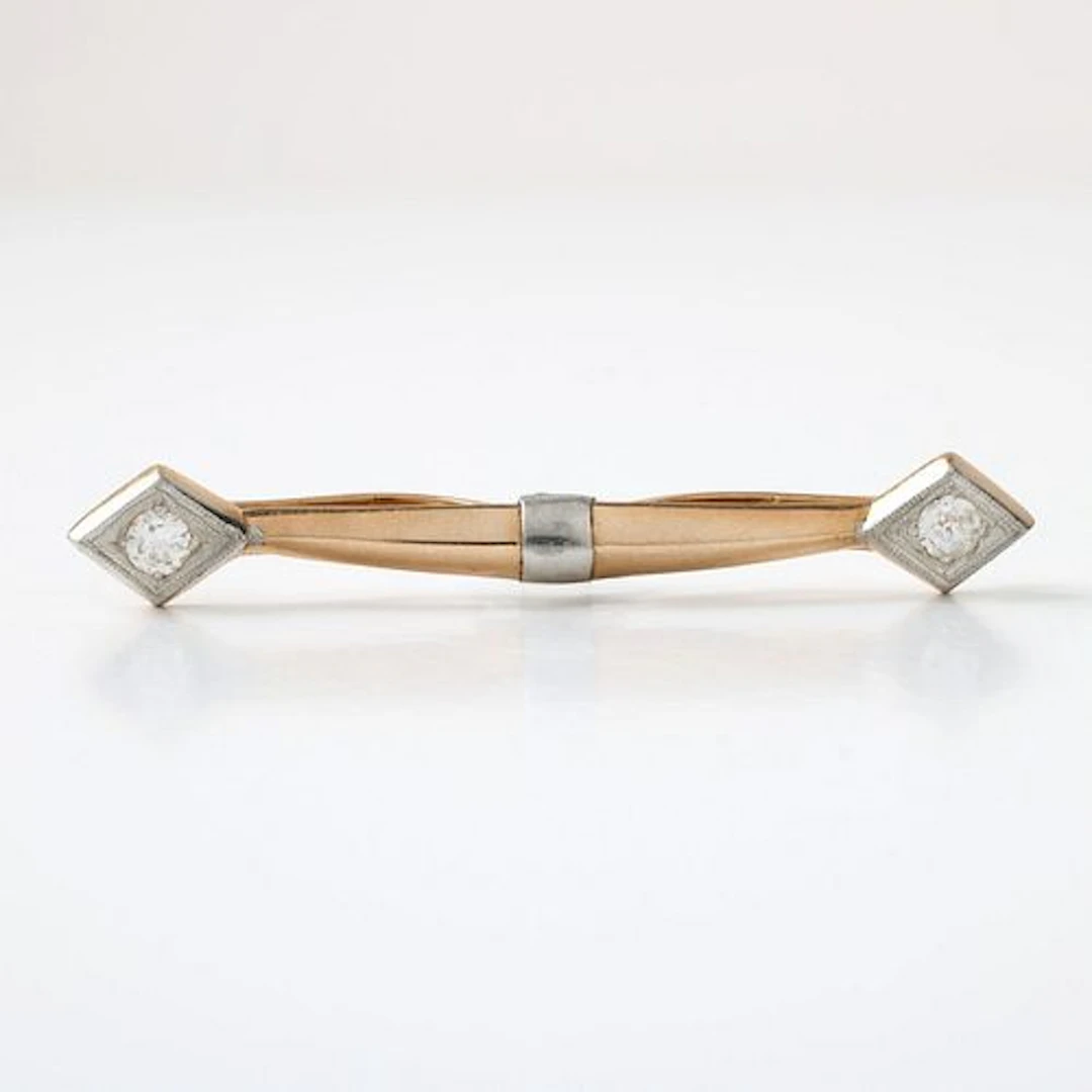 Diamond and 14K Collar Bar
