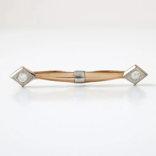 Diamond and 14K Collar Bar