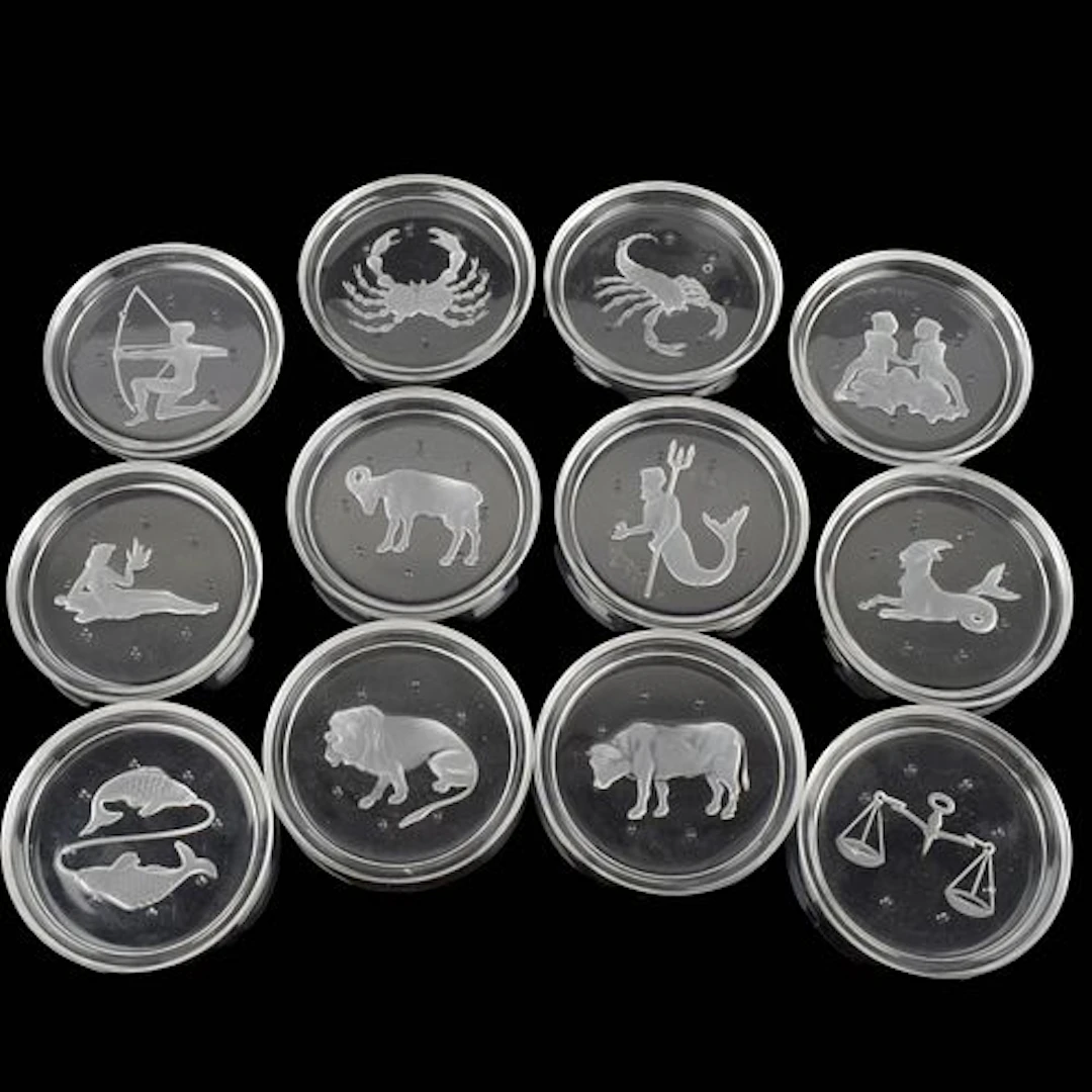 Crystal Coasters with Zodiac Signs