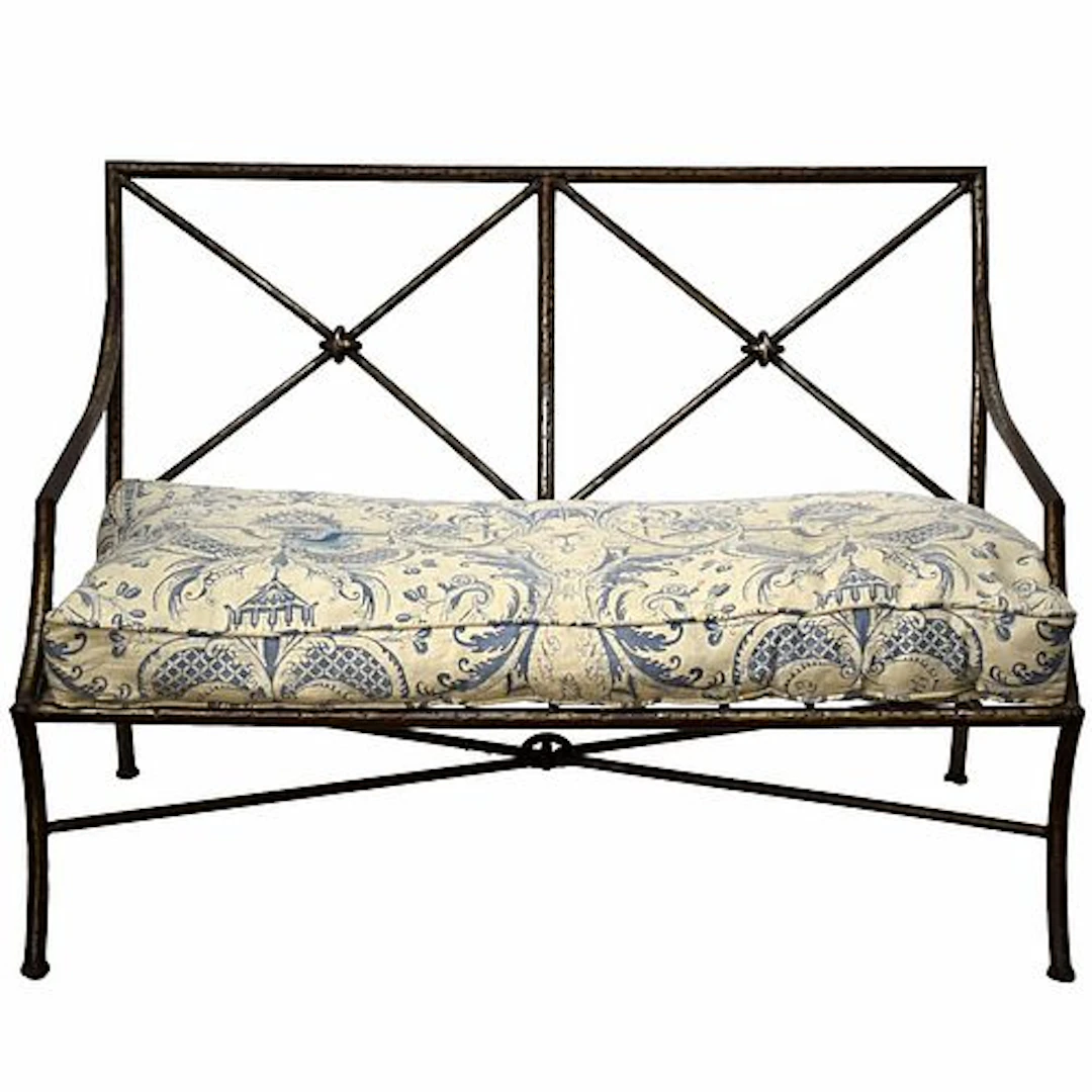 Neoclassical Wrought Iron Settee