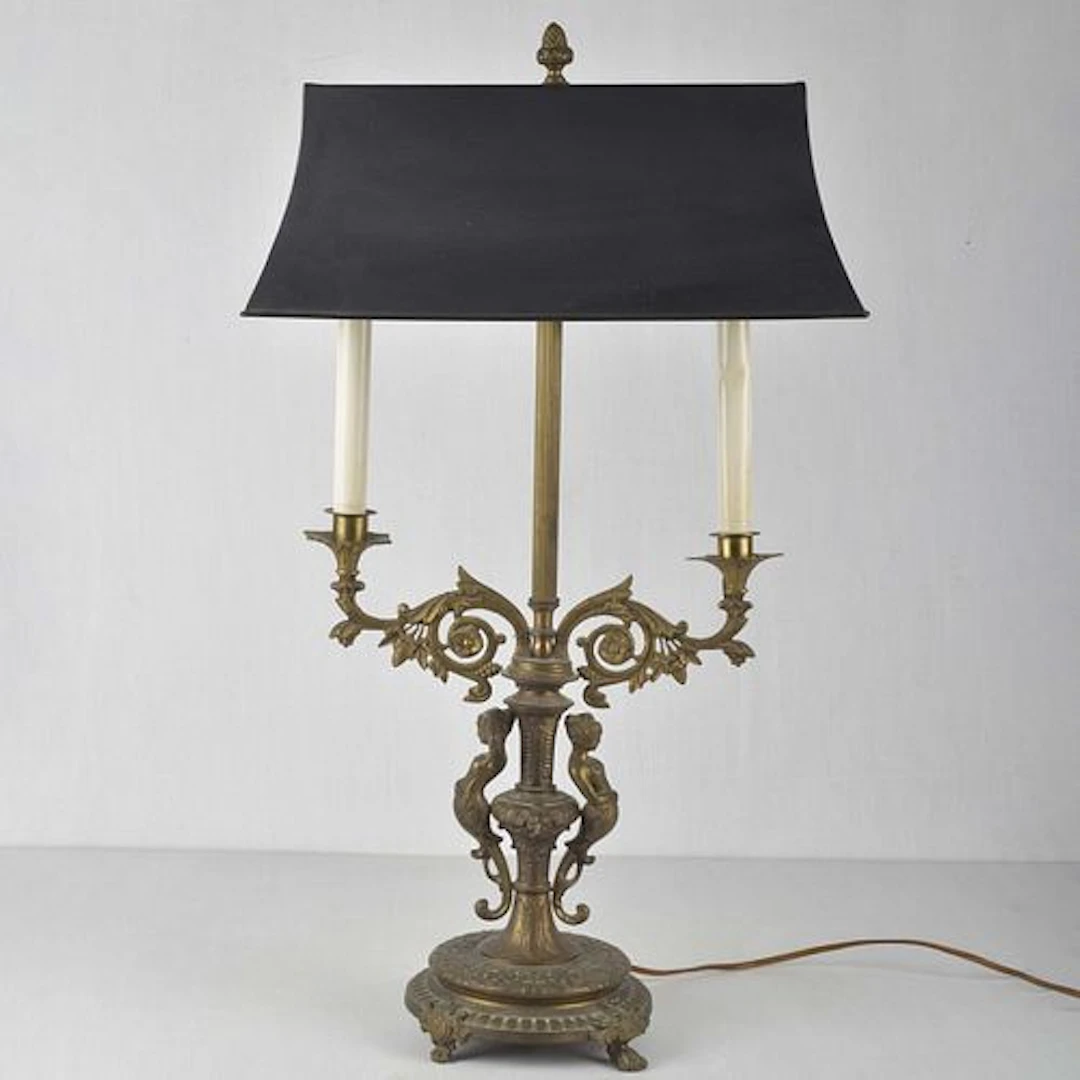 Vintage French Figural Bouillotte Lamp