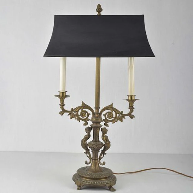 Vintage French Figural Bouillotte Lamp