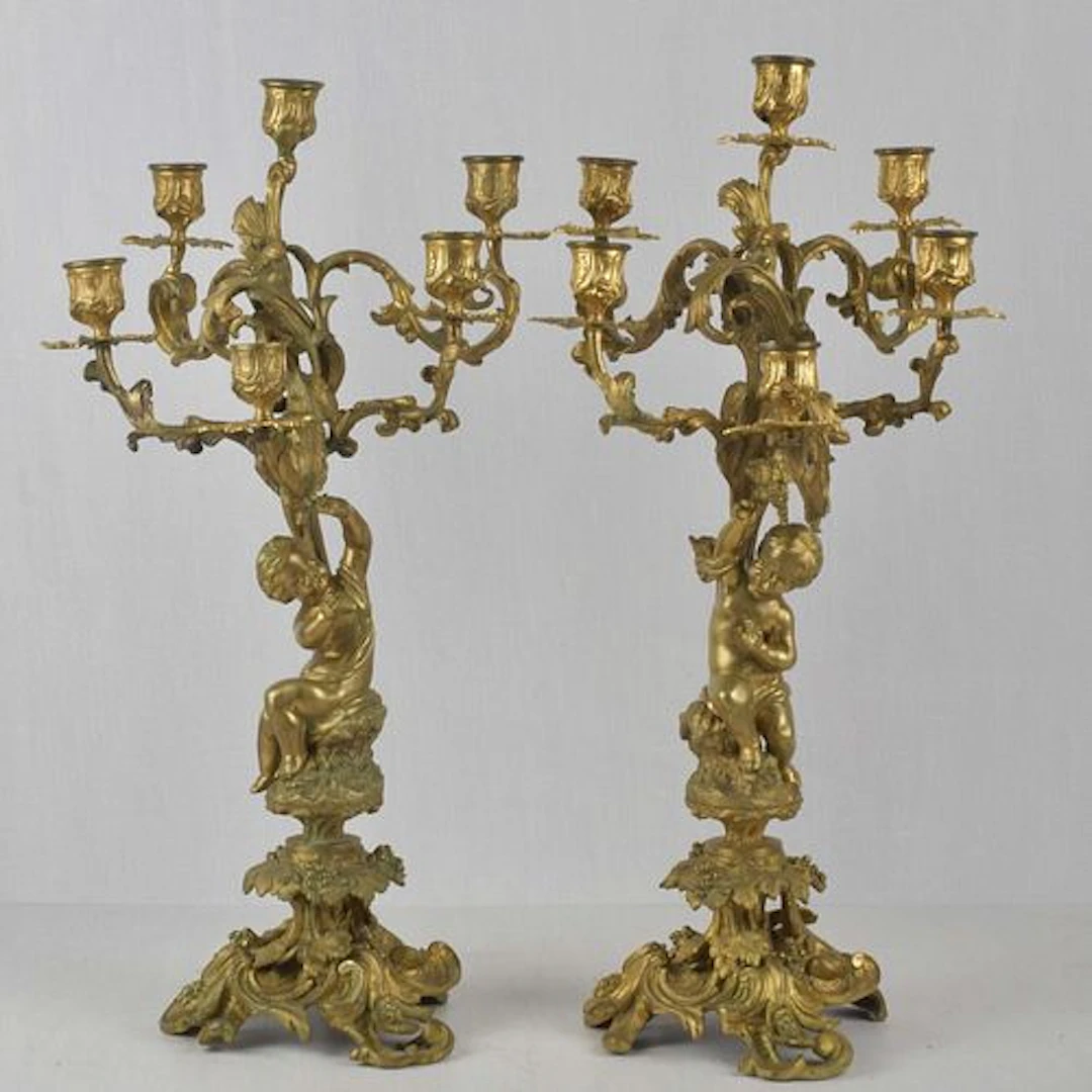 Louis XVI Style Gilt Bronze Candelabra