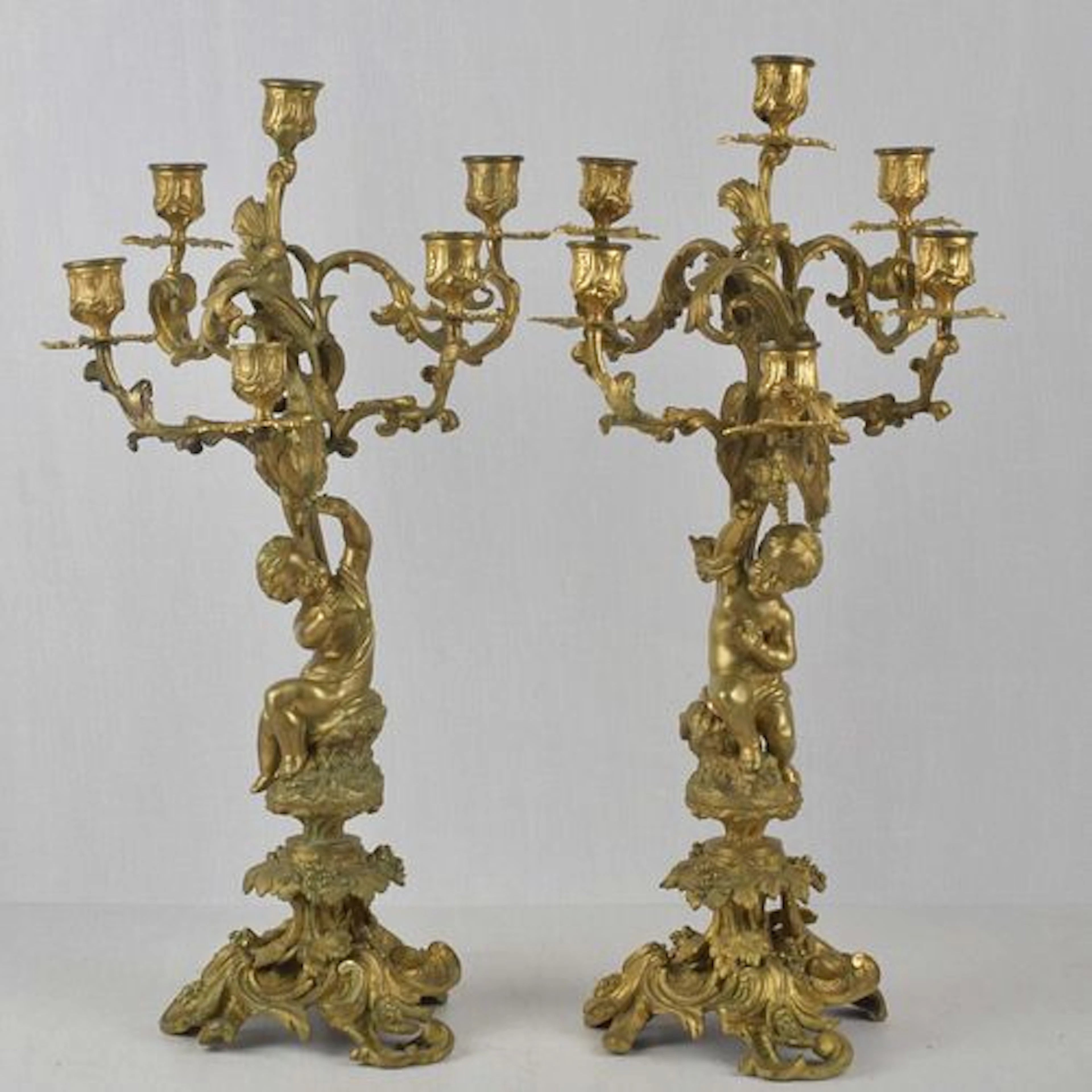 Louis XVI Style Gilt Bronze Candelabra