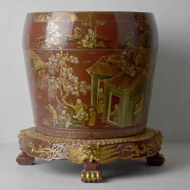 Chinese Red Lacquer Planter
