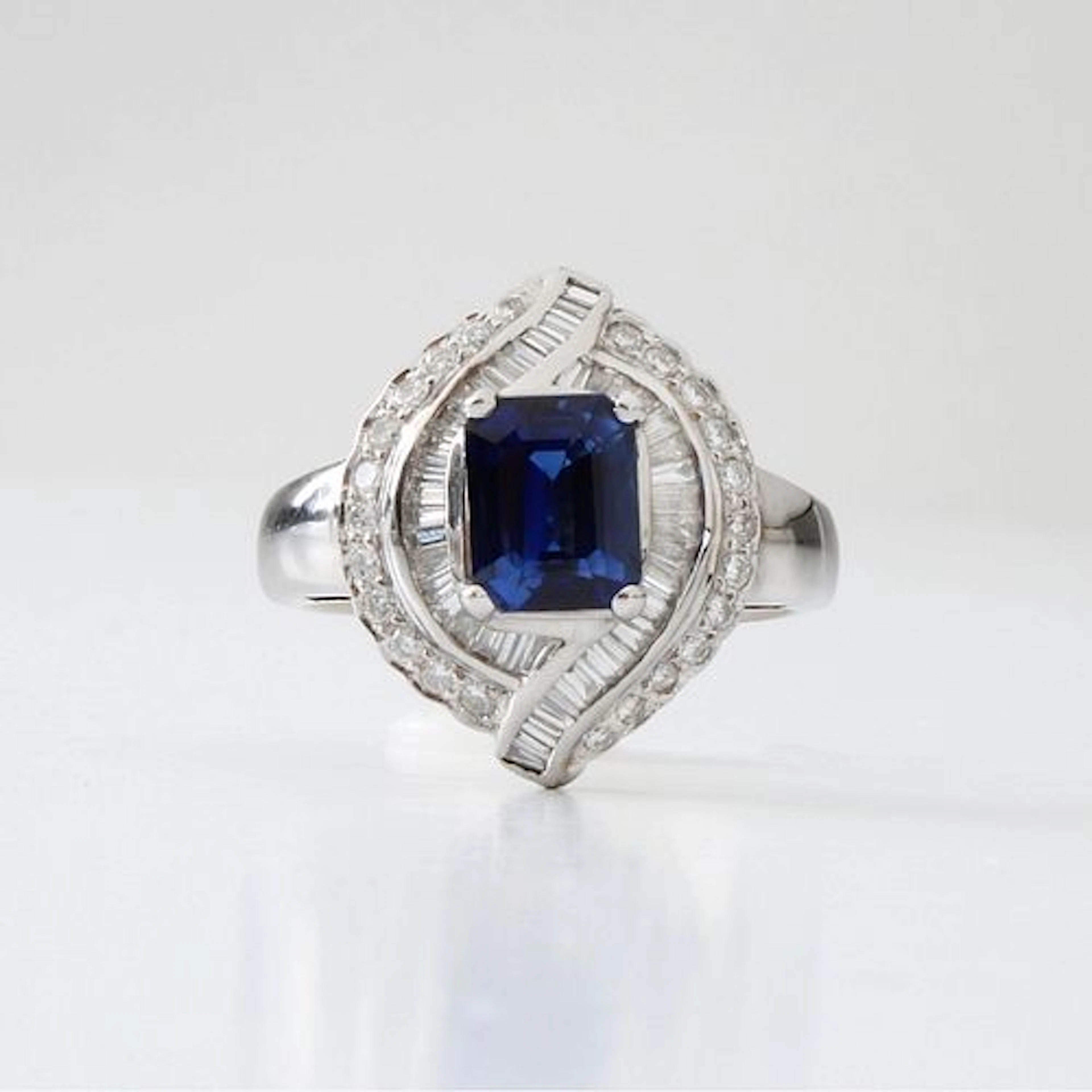 Sapphire, Diamond and 18K Ring