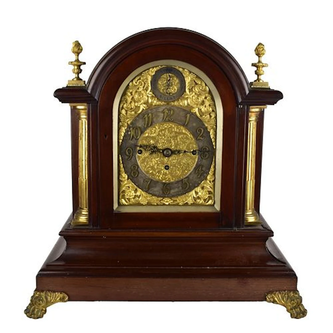 Gillett and Company Mahogany Table Clock