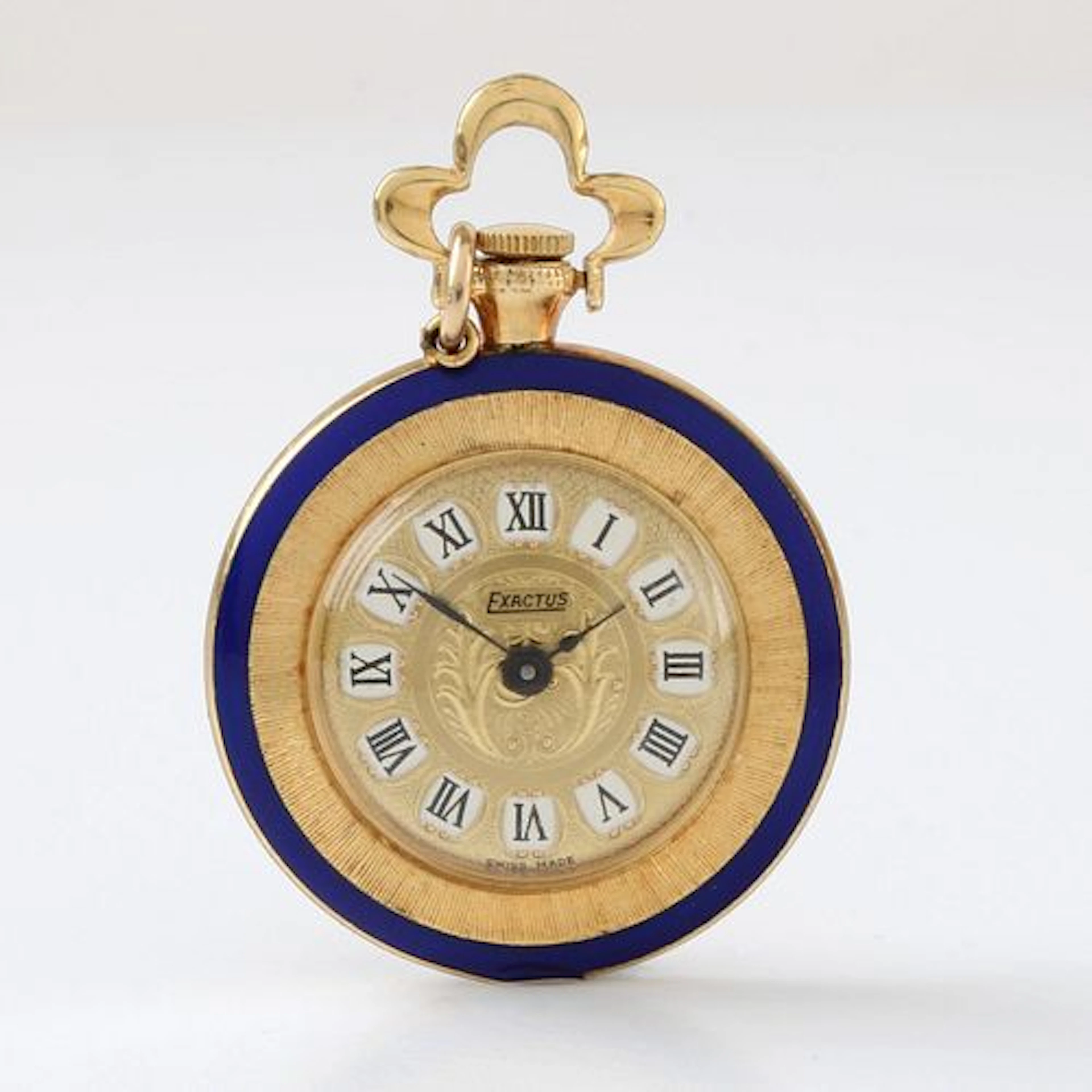 Exactus 18K and Enamel Pendant Watch