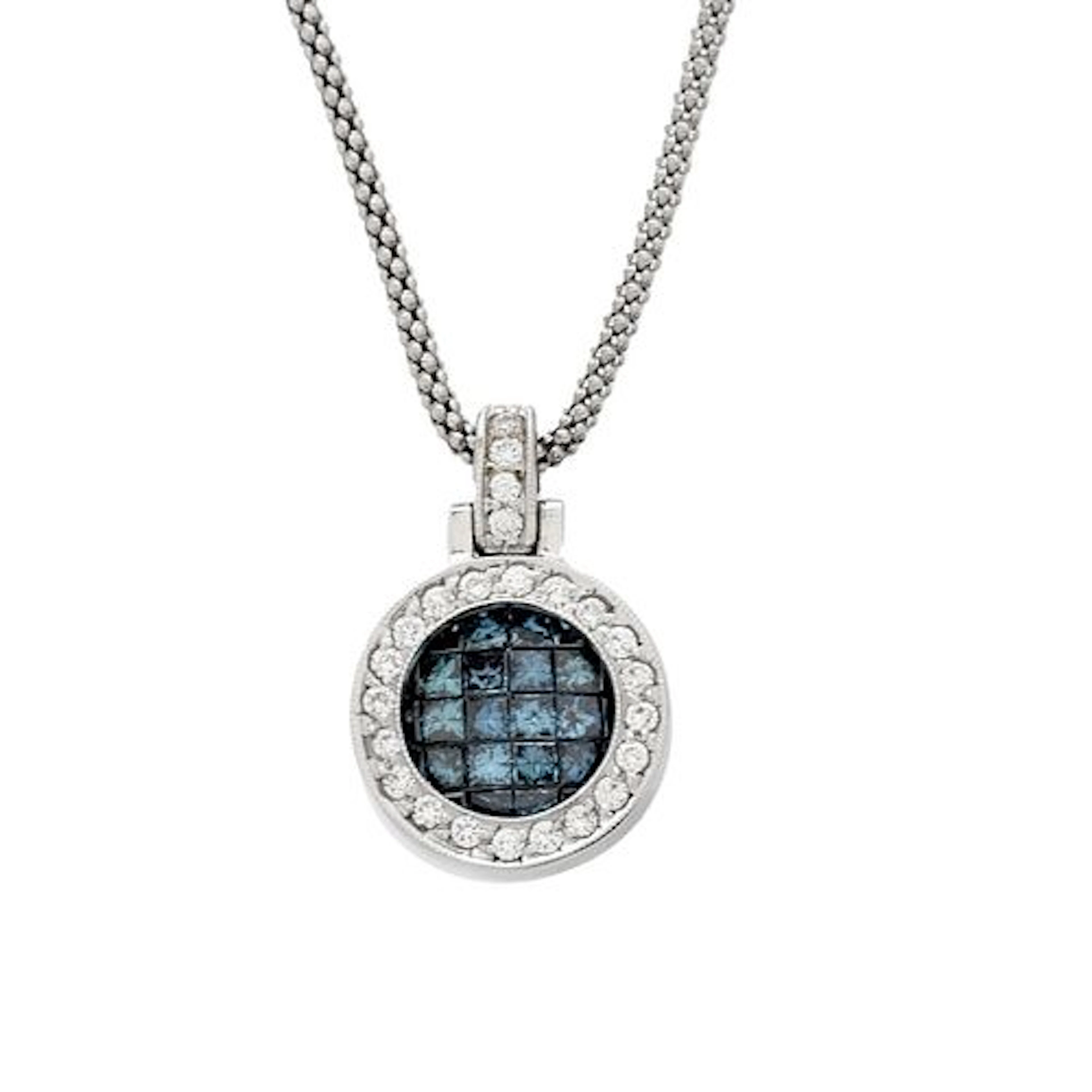 Blue Diamond and 18K Necklace