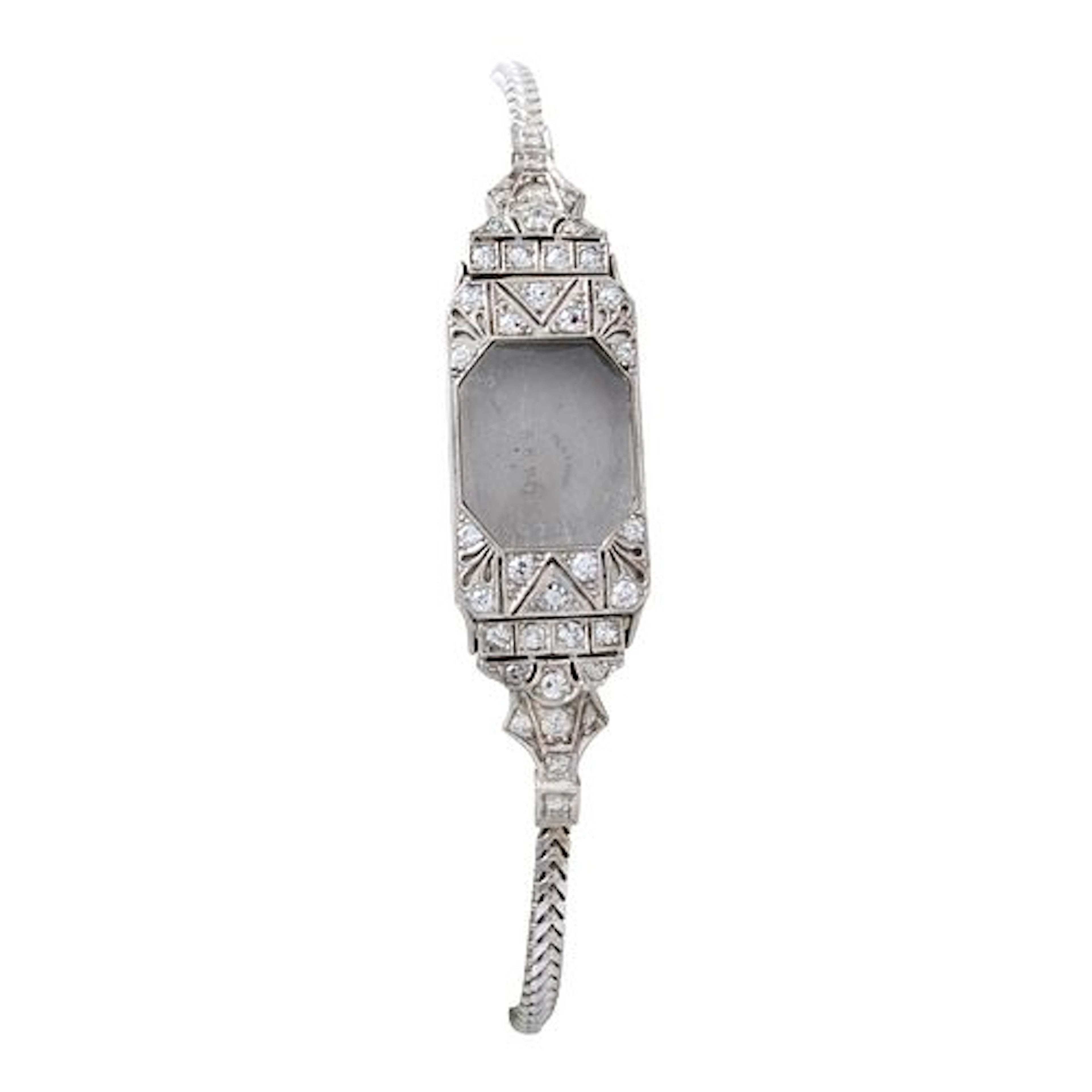 Deco Platinum & 14K Watch Case