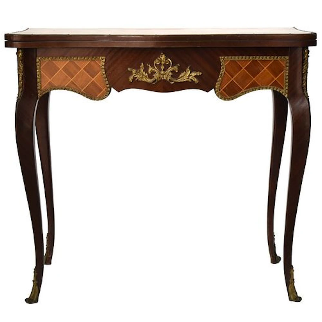 Vintage Marquetry Game Table