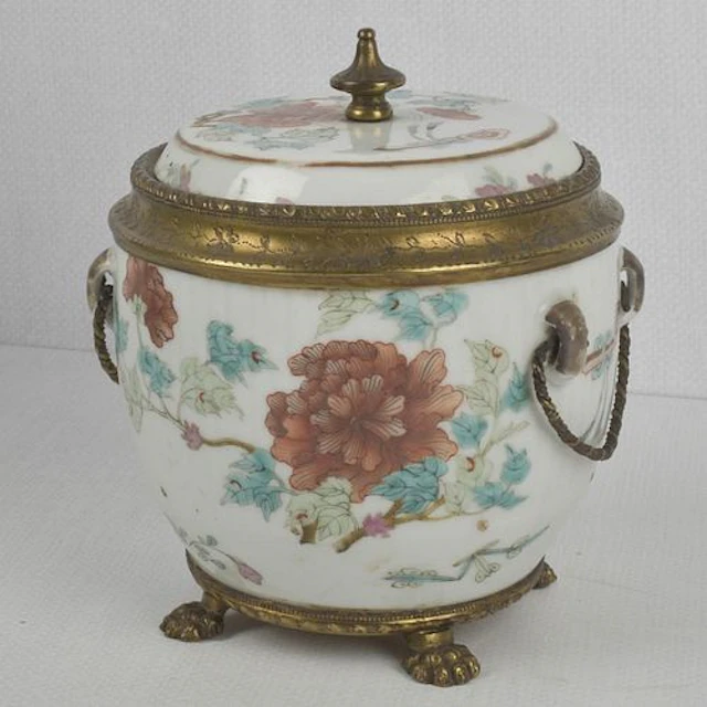 Chinese Famille Rose Footed Jar